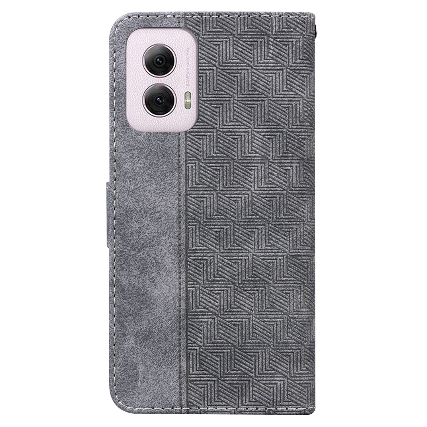 For Motorola Moto G Power (2024) Case 3D Geometry Leather Wallet Phone Cover with Strap