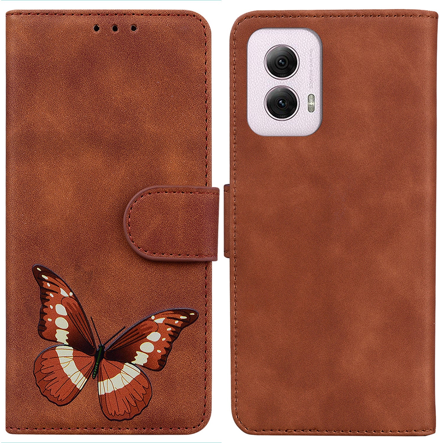 For Motorola Moto G Power (2024) Case Folio Design Butterfly Printing Leather Phone Cover