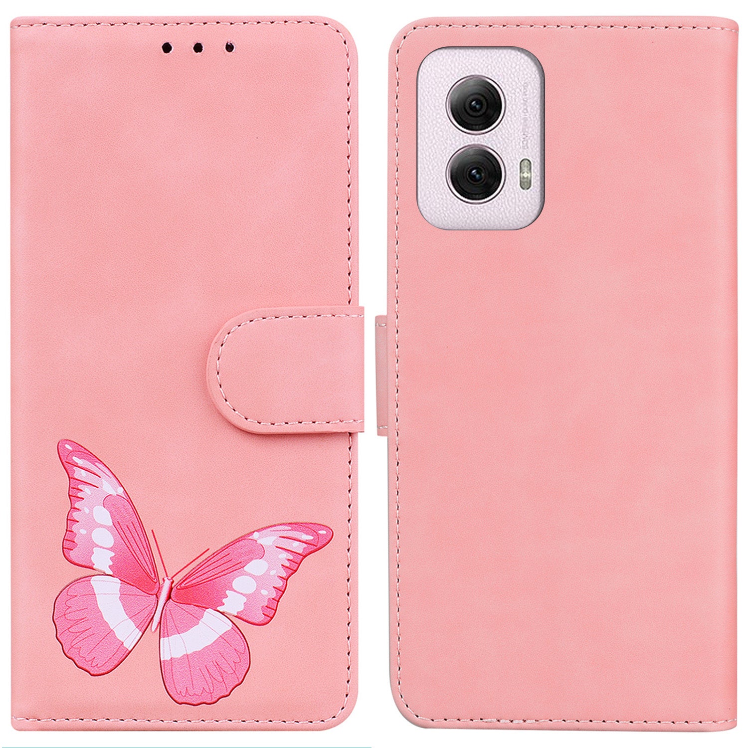For Motorola Moto G Power (2024) Case Folio Design Butterfly Printing Leather Phone Cover