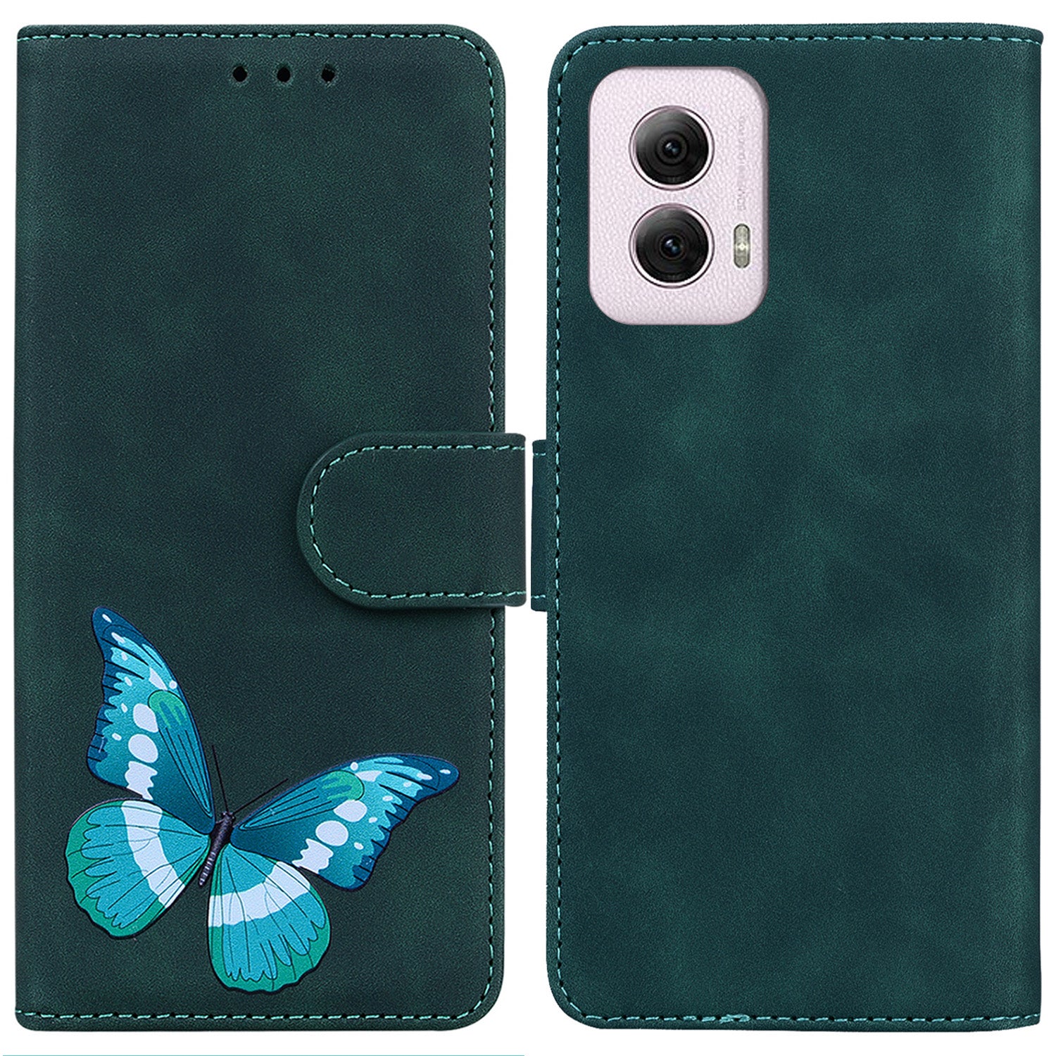 For Motorola Moto G Power (2024) Case Folio Design Butterfly Printing Leather Phone Cover