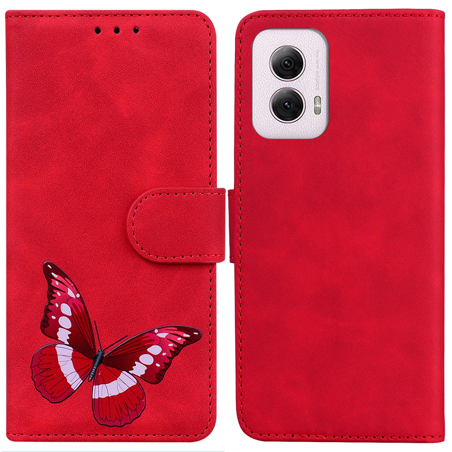 For Motorola Moto G Power (2024) Case Folio Design Butterfly Printing Leather Phone Cover