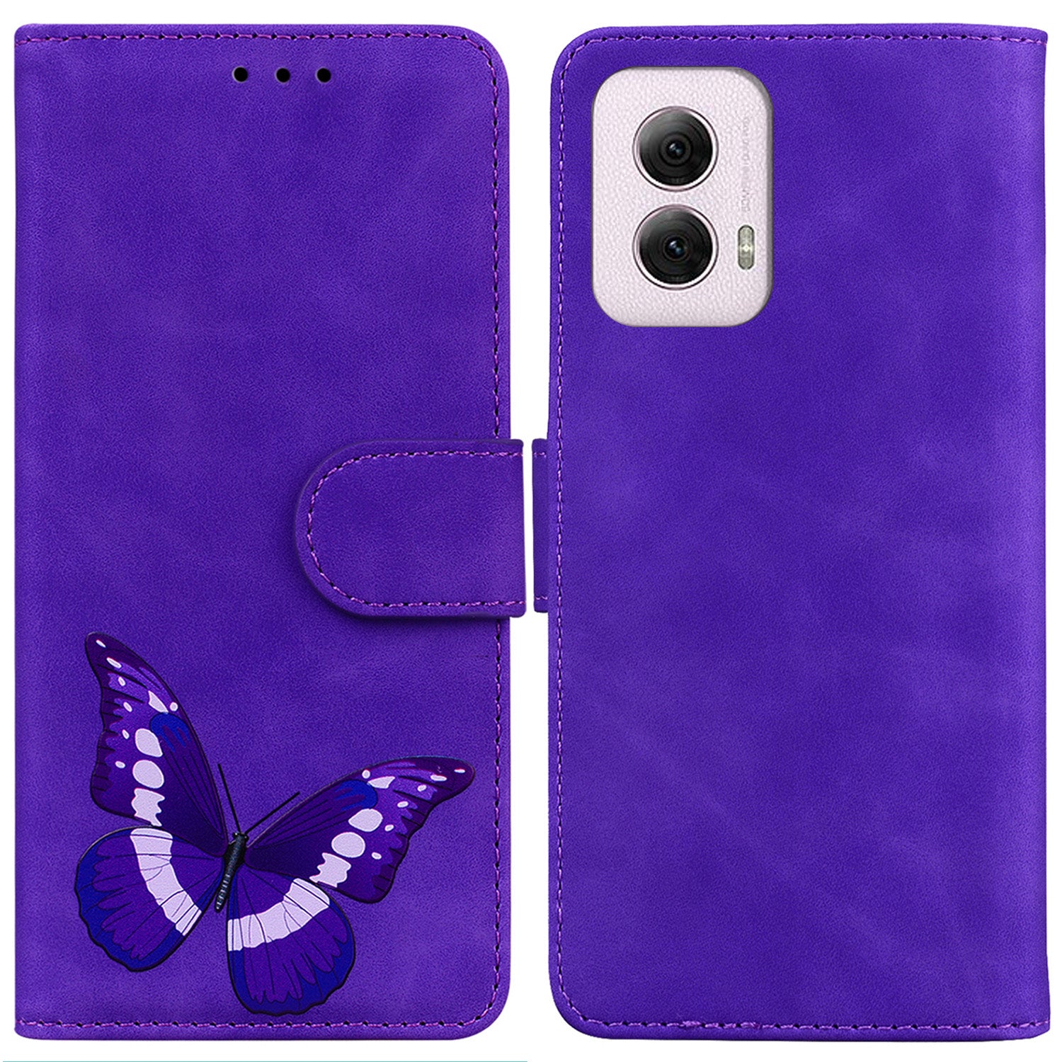 For Motorola Moto G Power (2024) Case Folio Design Butterfly Printing Leather Phone Cover