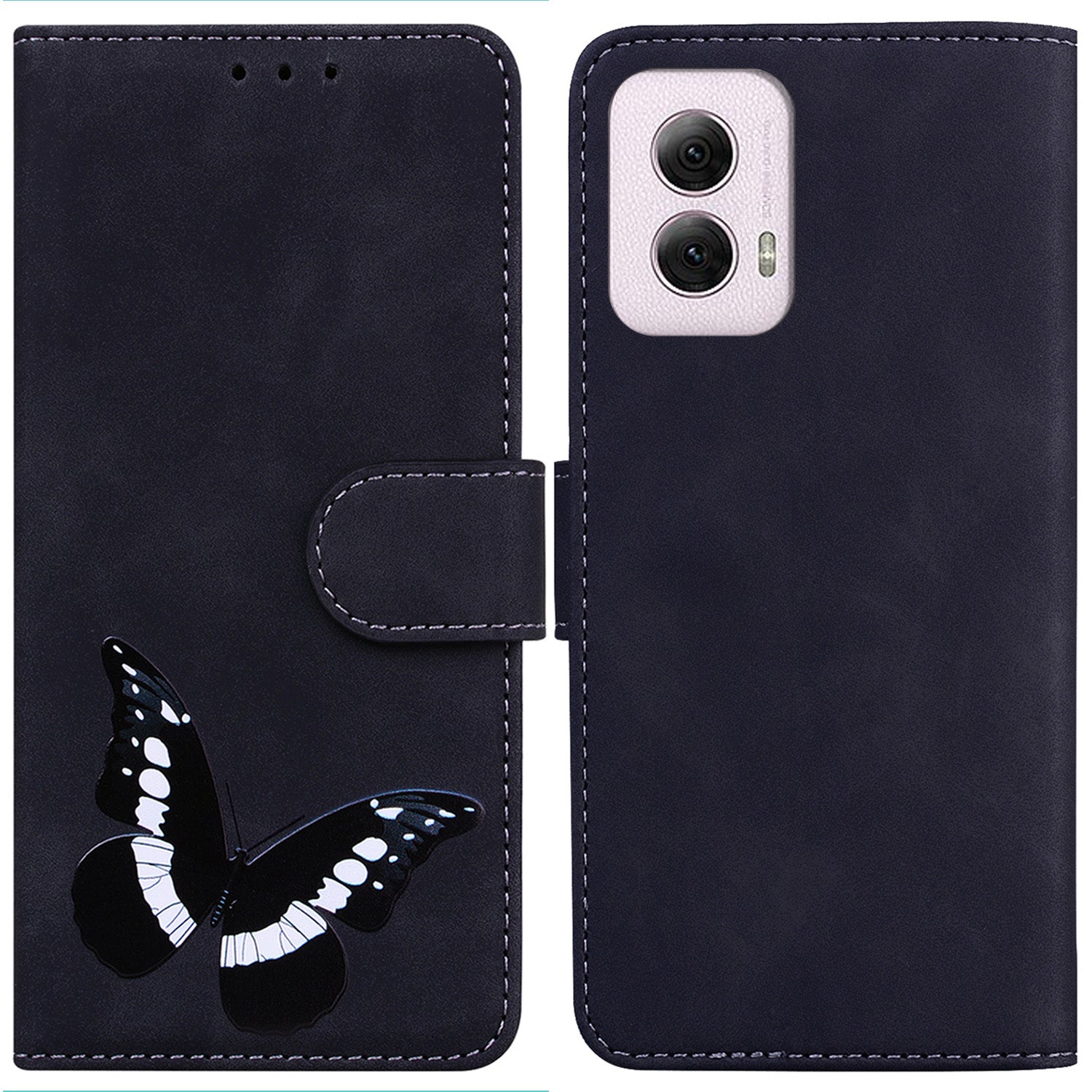 For Motorola Moto G Power (2024) Case Folio Design Butterfly Printing Leather Phone Cover
