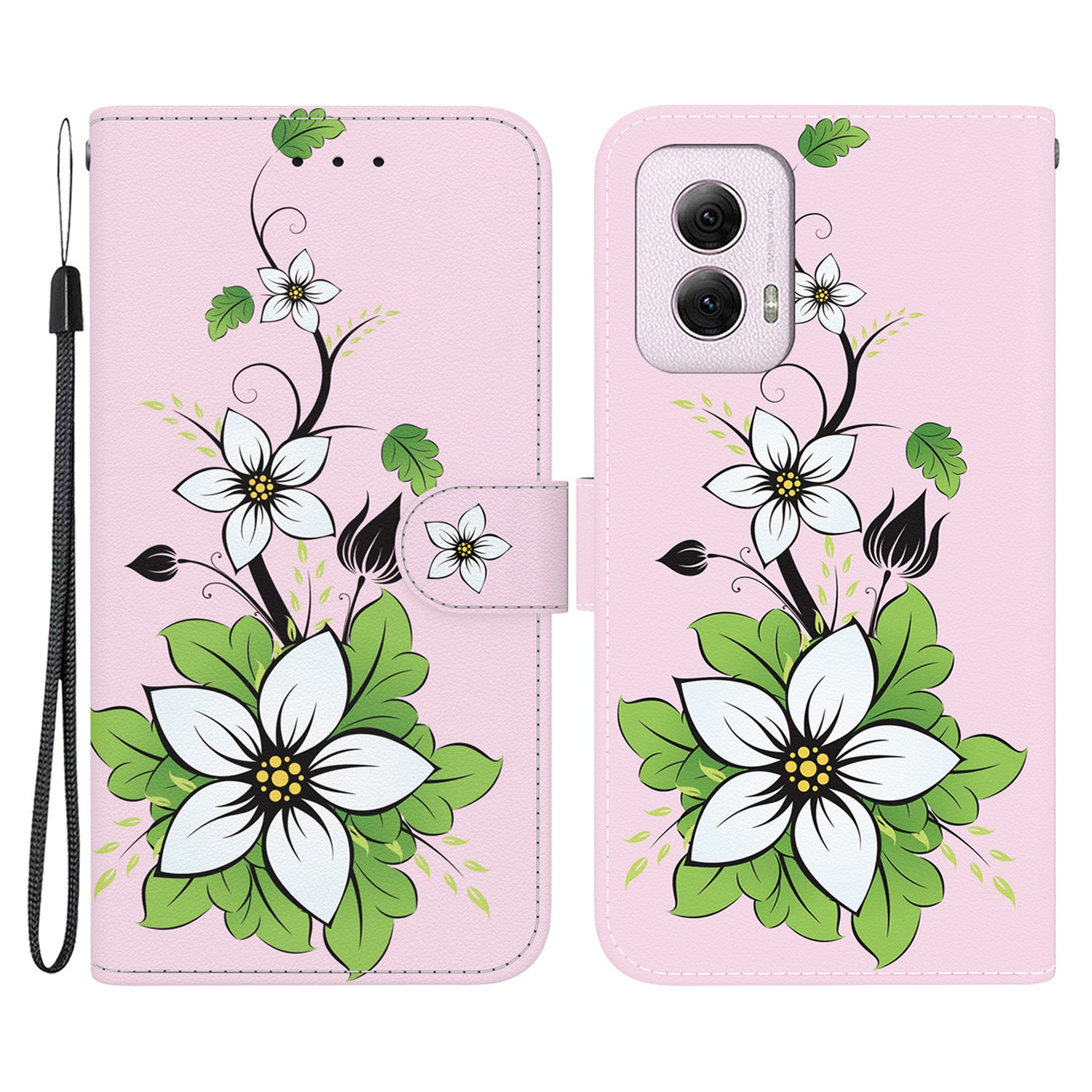 For Motorola Moto G Power (2024) Case Pattern Printed Leather Flip Wallet Phone Cover