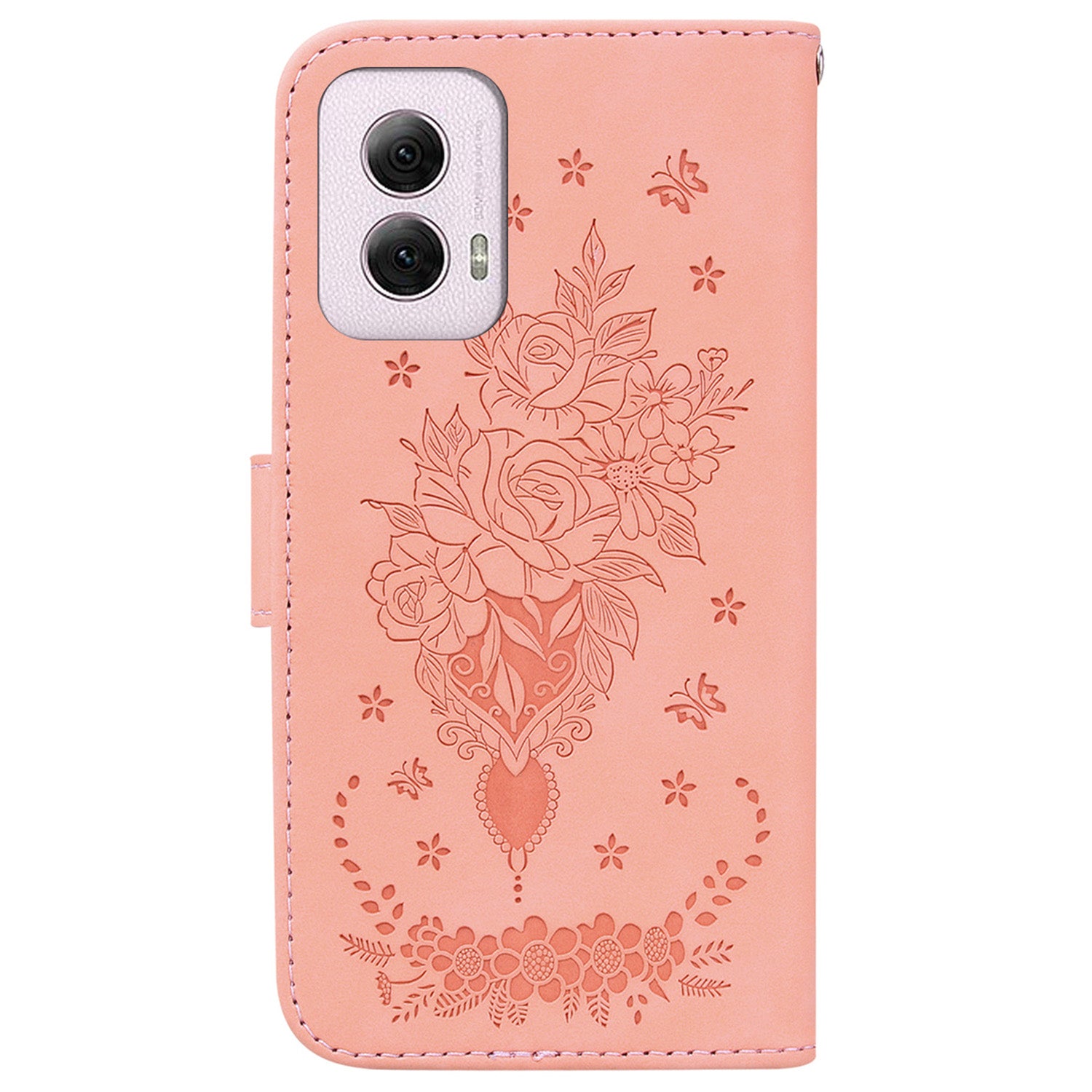 For Motorola Moto G Power (2024) Case Flower Pattern Stand PU Leather Phone Cover