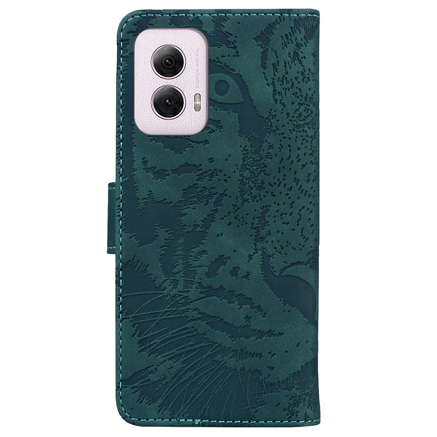 For Motorola Moto G Power (2024) Case Wallet Tiger Pattern Folding Stand Leather Phone Cover