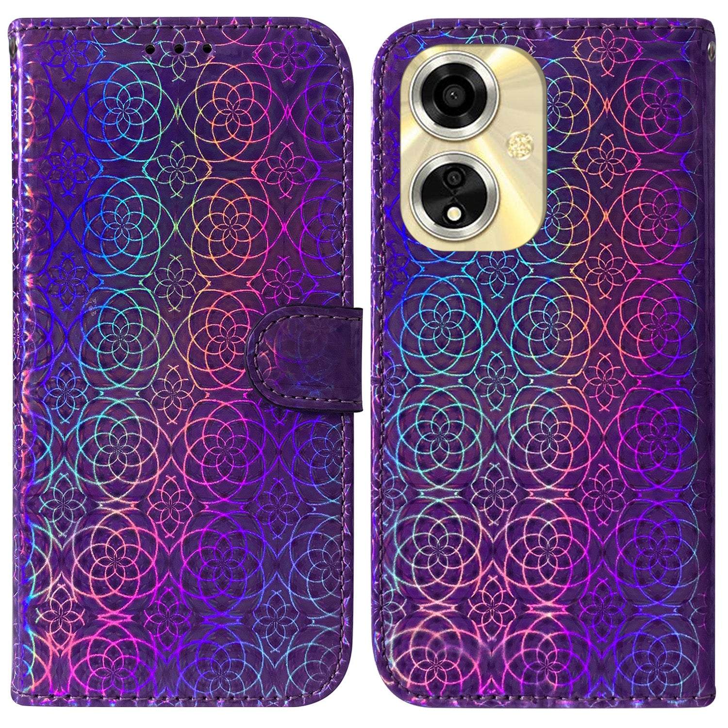 For Oppo A59 5G / A2m 5G Case Dazzling Flower PU Leather Folio Flip Wallet Phone Cover