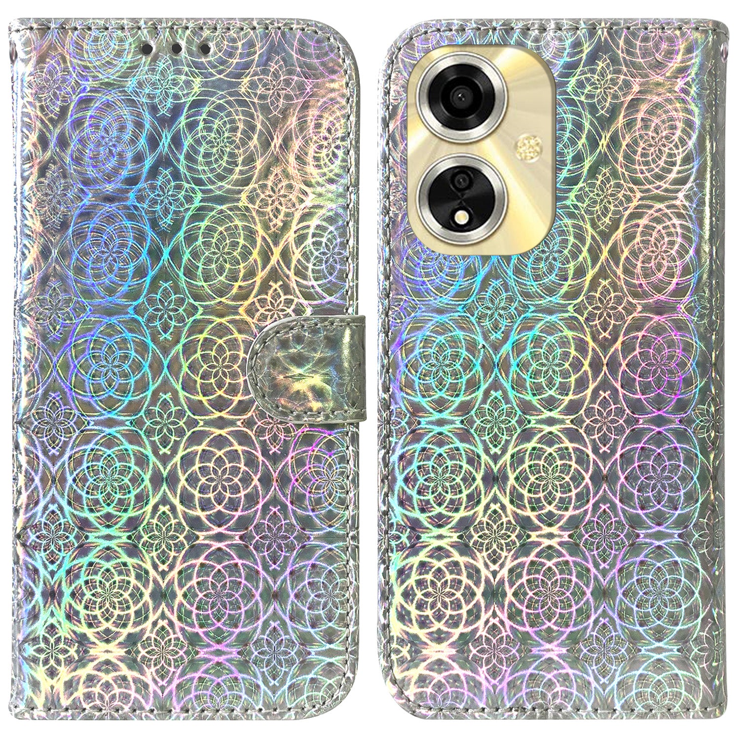 For Oppo A59 5G / A2m 5G Case Dazzling Flower PU Leather Folio Flip Wallet Phone Cover