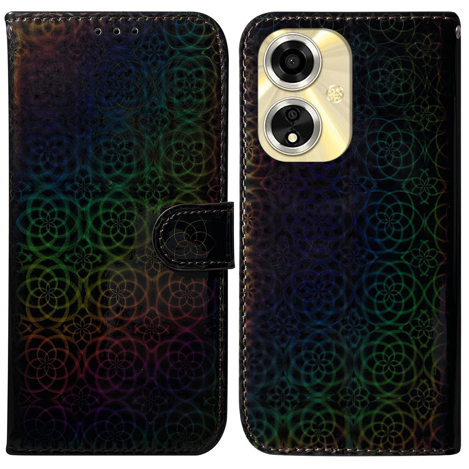 For Oppo A59 5G / A2m 5G Case Dazzling Flower PU Leather Folio Flip Wallet Phone Cover