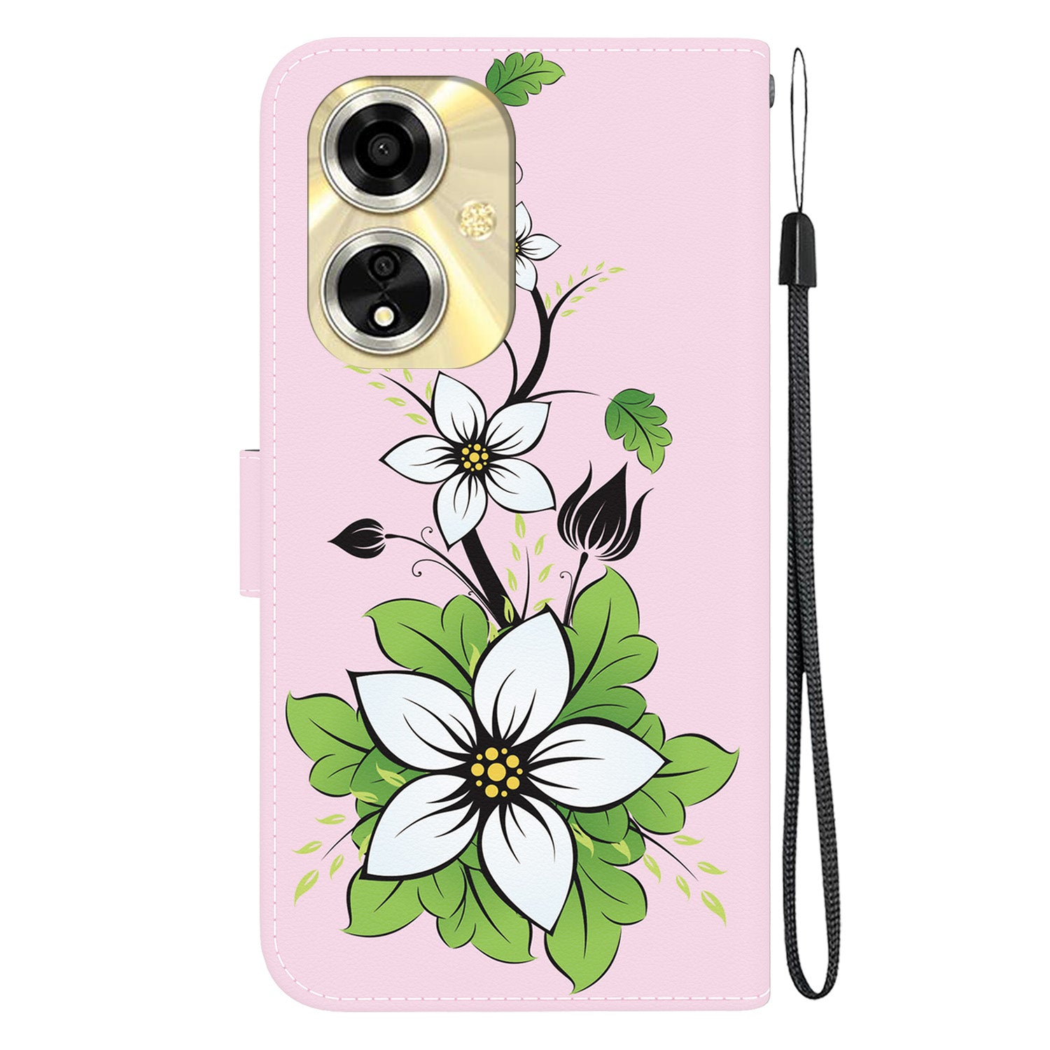 For Oppo A59 5G / A2m 5G Case Stand Hand Strap Leather Pattern Phone Cover
