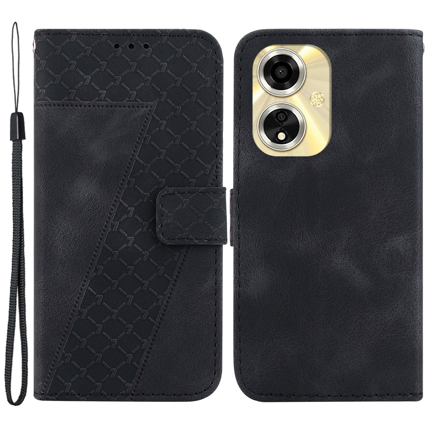 For Oppo A59 5G / A2m 5G Case Wallet Stand Leather Phone Cover 7-Shape Pattern