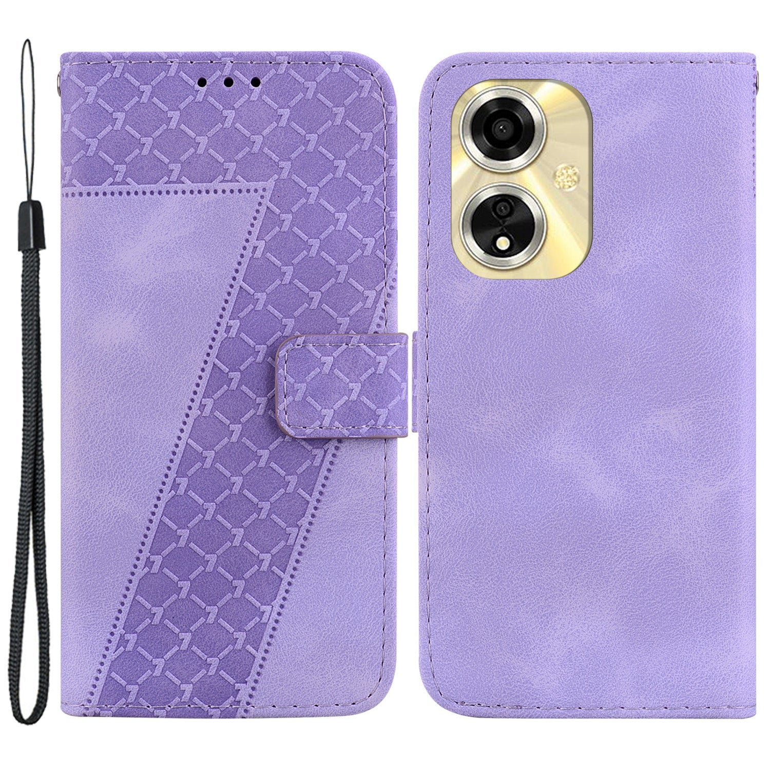 For Oppo A59 5G / A2m 5G Case Wallet Stand Leather Phone Cover 7-Shape Pattern