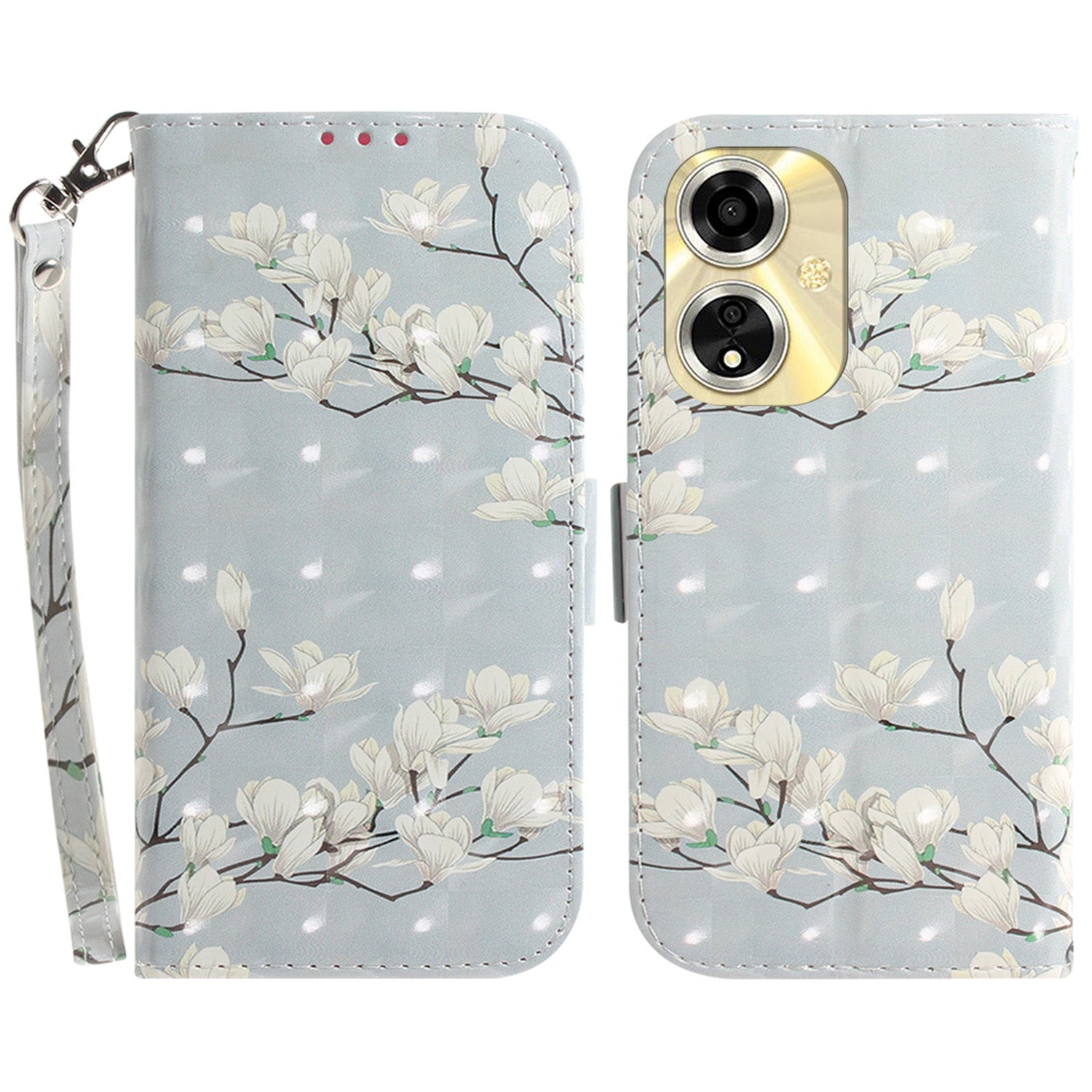 For Oppo A59 5G / A2m 5G Wallet Phone Case Pattern Printed Leather Flip Cover with Strap