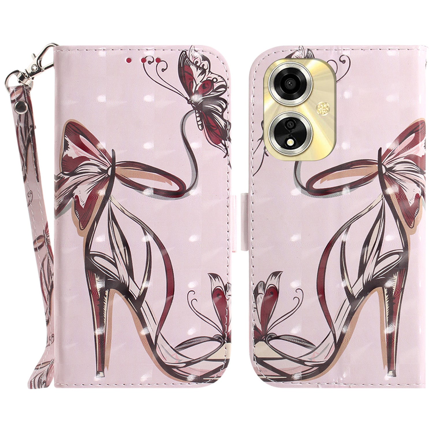 For Oppo A59 5G / A2m 5G Wallet Phone Case Pattern Printed Leather Flip Cover with Strap