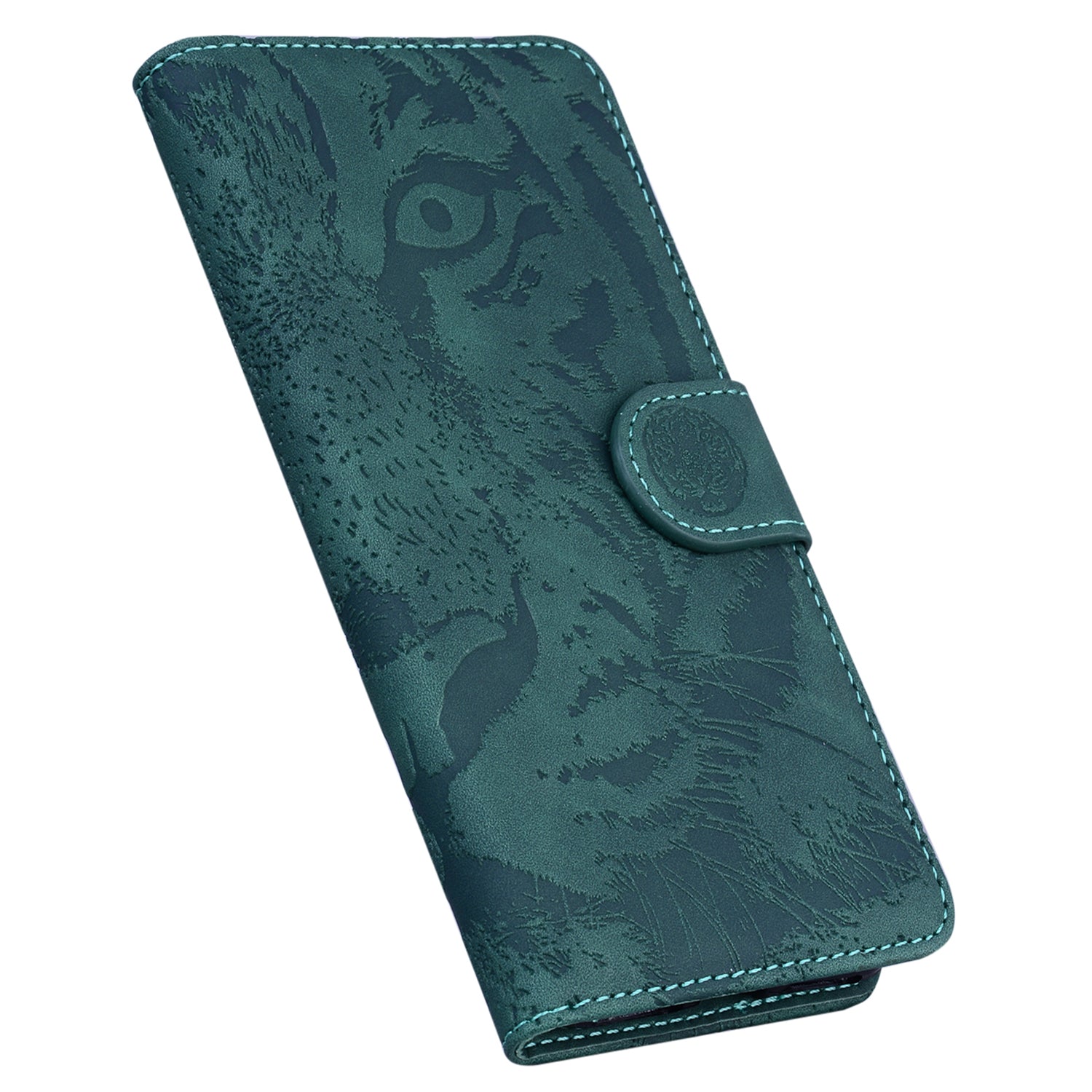 For Oppo A59 5G / A2m 5G Wallet Case Imprinted Tiger Pattern Leather Stand Phone Cover