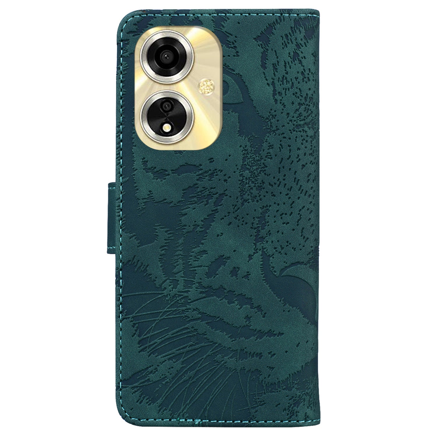 For Oppo A59 5G / A2m 5G Wallet Case Imprinted Tiger Pattern Leather Stand Phone Cover