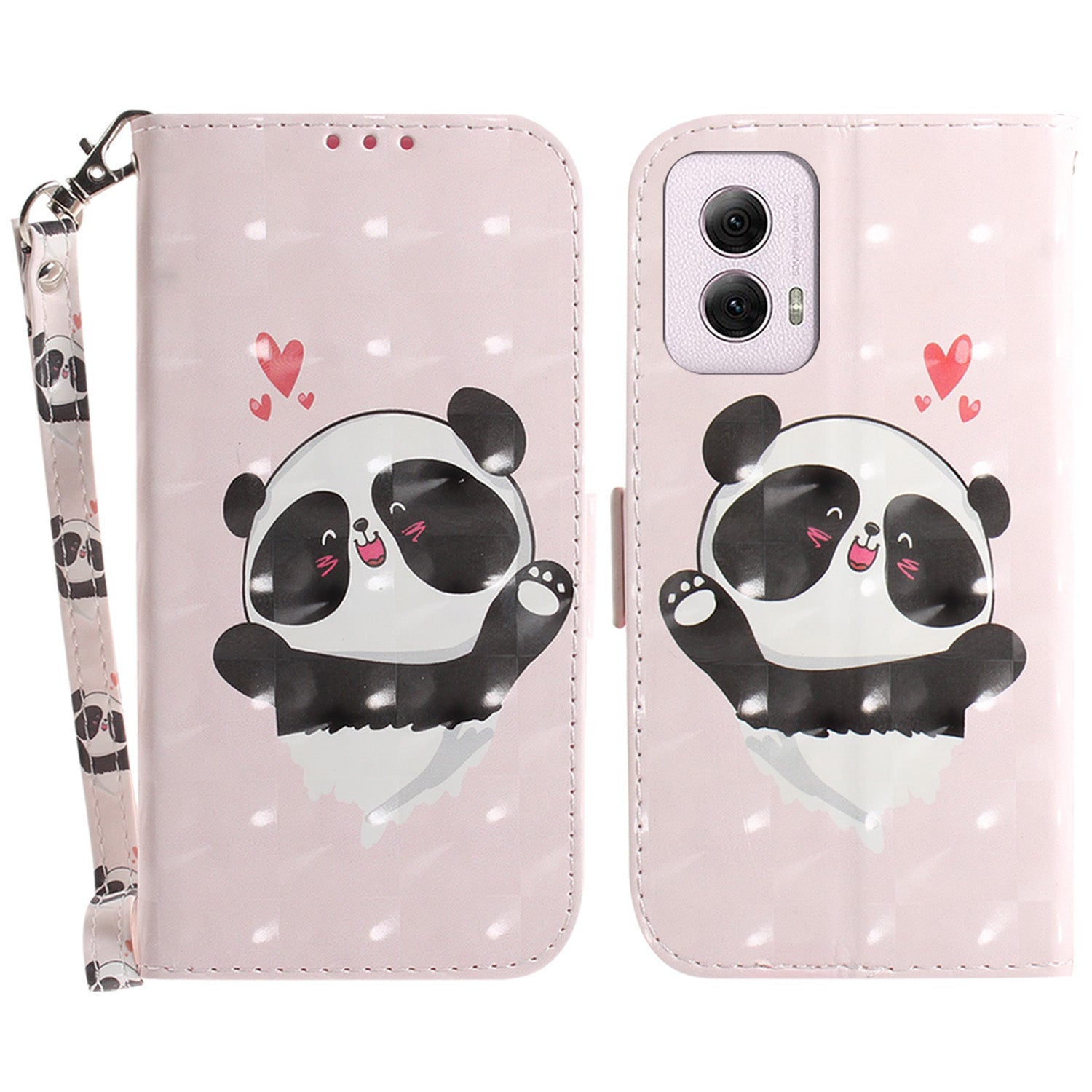For Motorola Moto G Power (2024) Wallet Case with Strap, Pattern Printed Leather Phone Cover