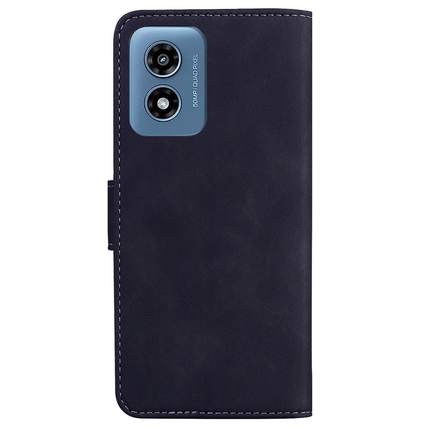 For Motorola Moto G Play (2024) 4G Case Solid Color Phone Leather Cover with Wallet