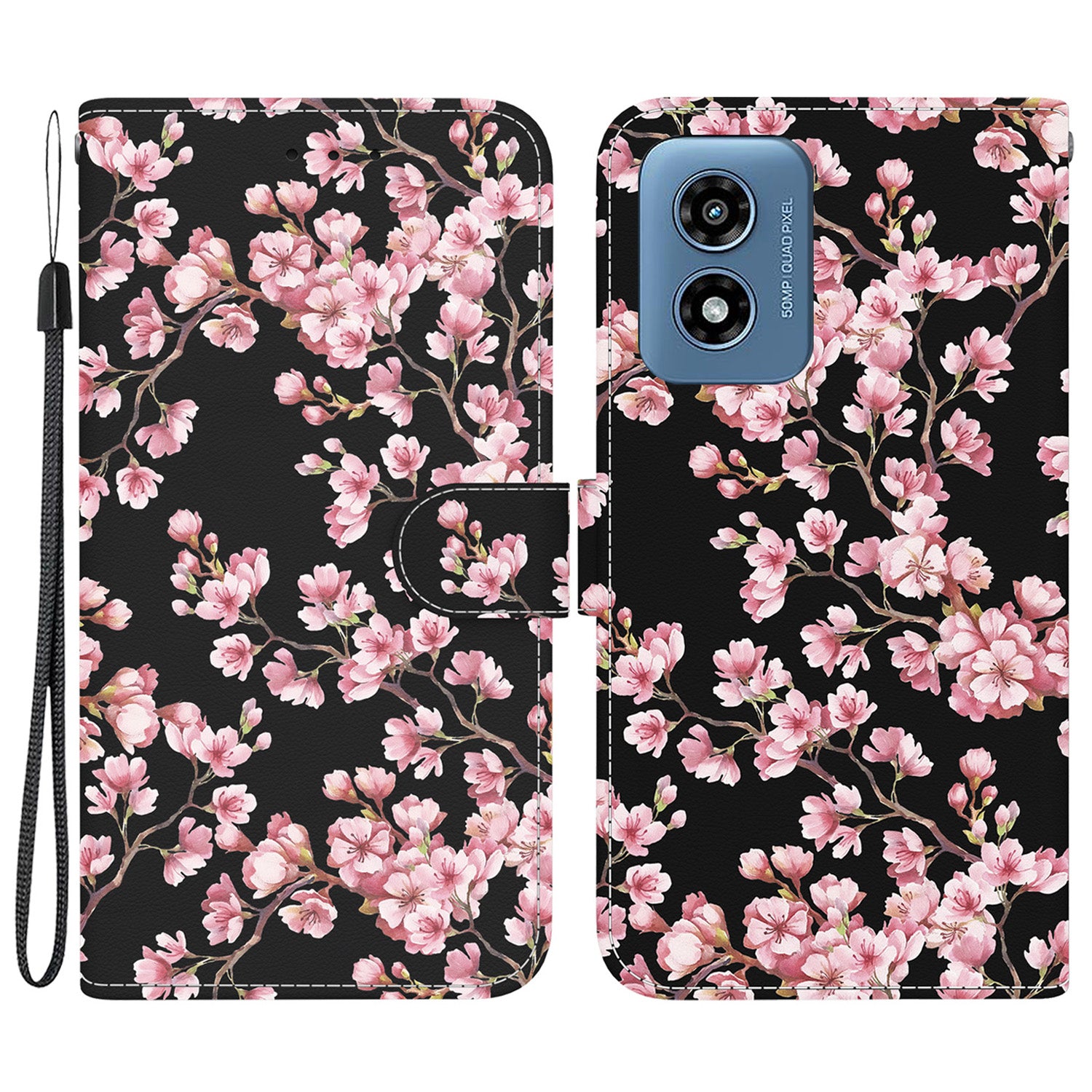 For Motorola Moto G Play (2024) 4G Case PU Leather Pattern Printing Phone Wallet Cover