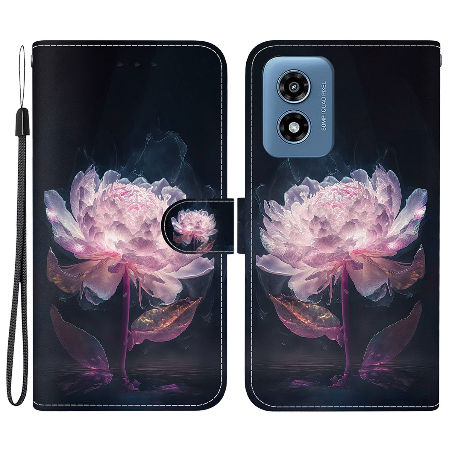 For Motorola Moto G Play (2024) 4G Case PU Leather Pattern Printing Phone Wallet Cover