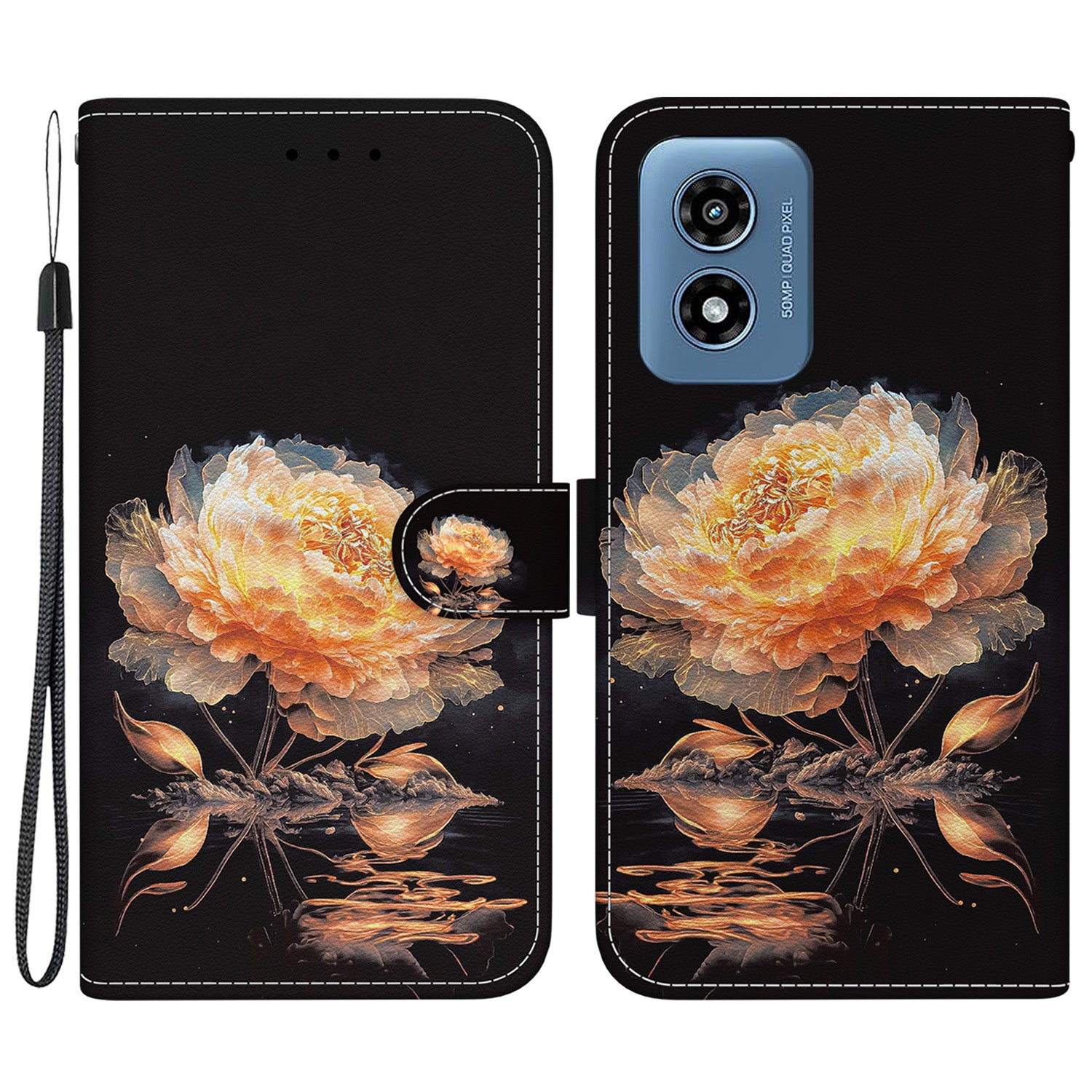 For Motorola Moto G Play (2024) 4G Case PU Leather Pattern Printing Phone Wallet Cover