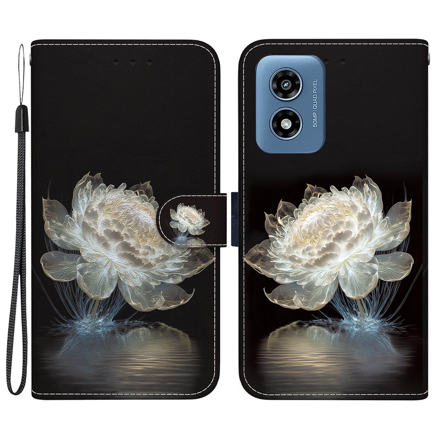 For Motorola Moto G Play (2024) 4G Case PU Leather Pattern Printing Phone Wallet Cover