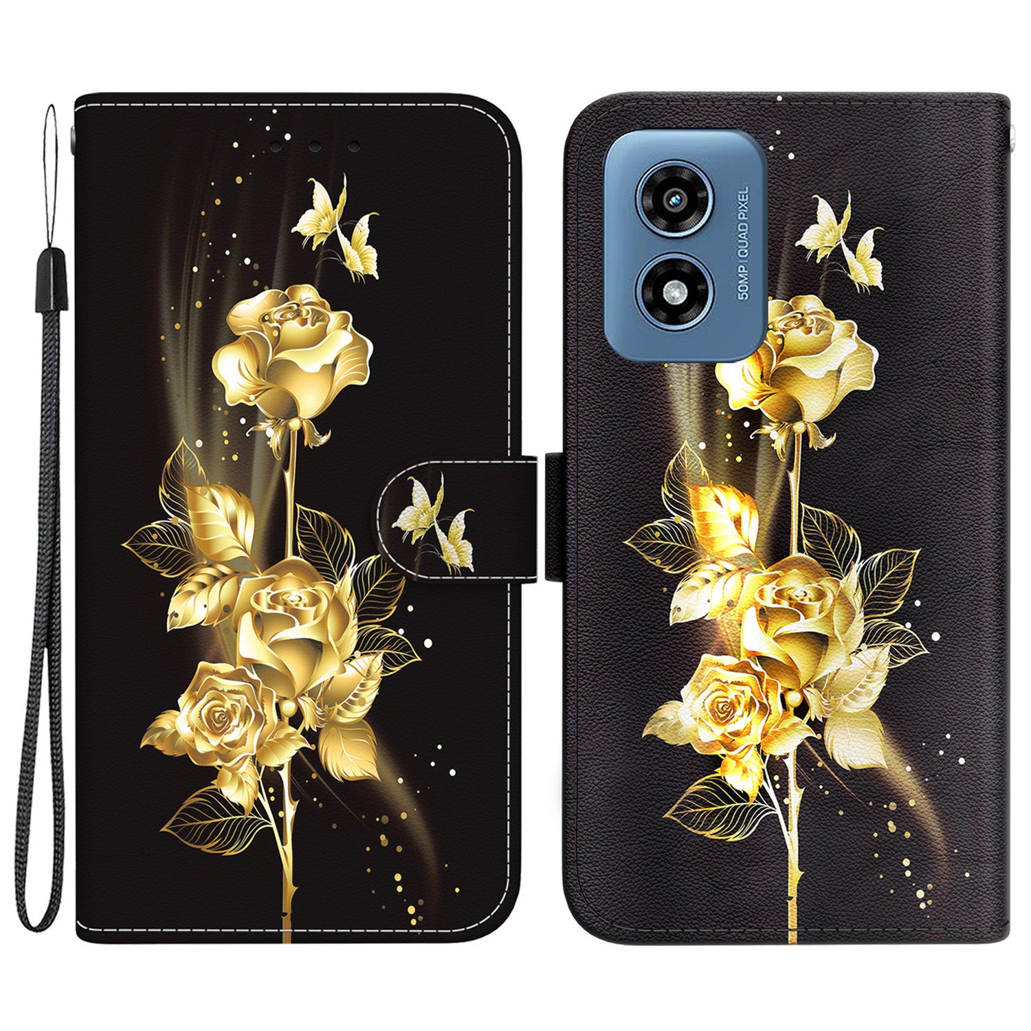 For Motorola Moto G Play (2024) 4G Case PU Leather Pattern Printing Phone Wallet Cover