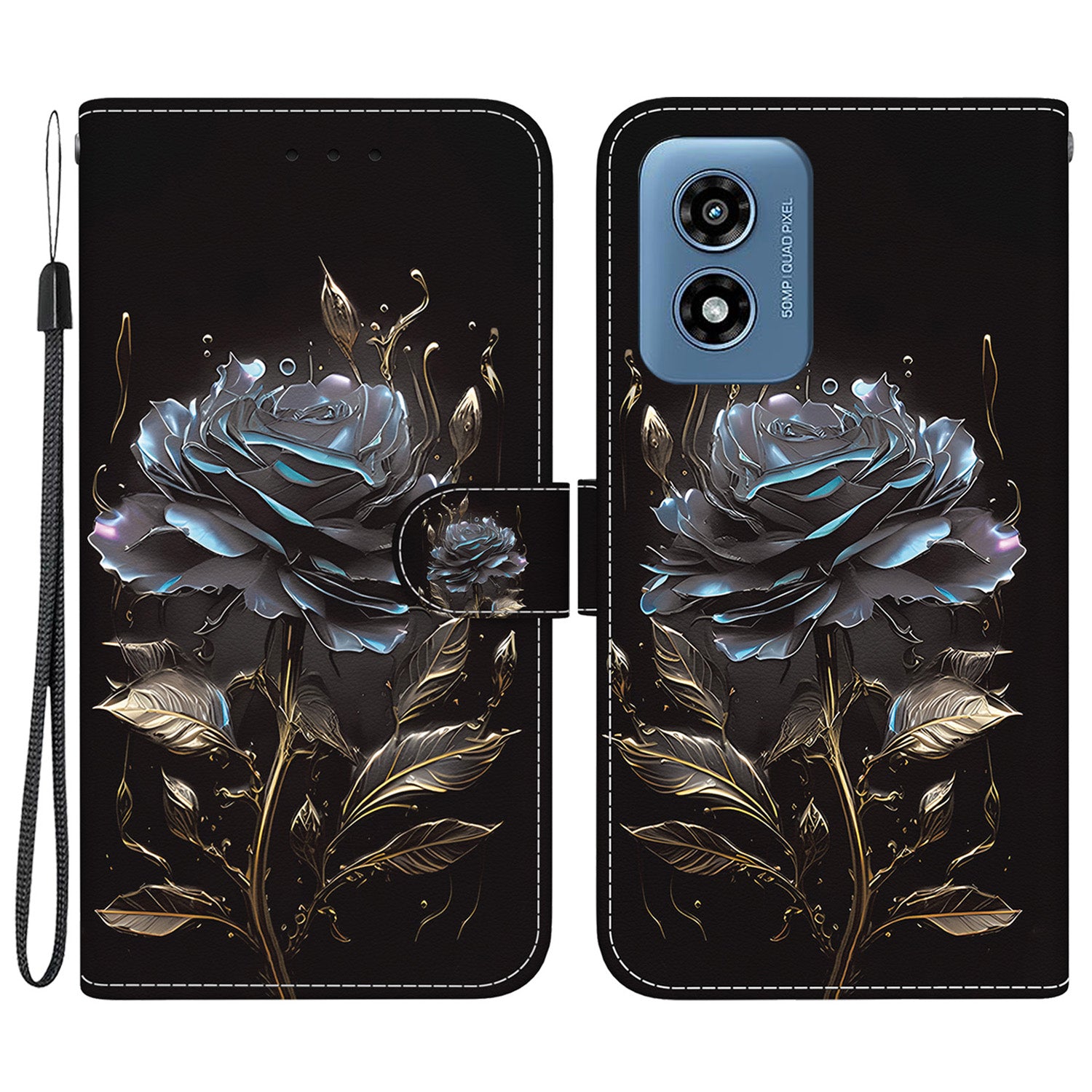 For Motorola Moto G Play (2024) 4G Case PU Leather Pattern Printing Phone Wallet Cover