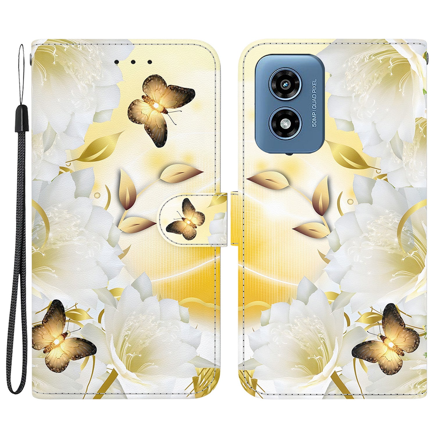 For Motorola Moto G Play (2024) 4G Case PU Leather Pattern Printing Phone Wallet Cover