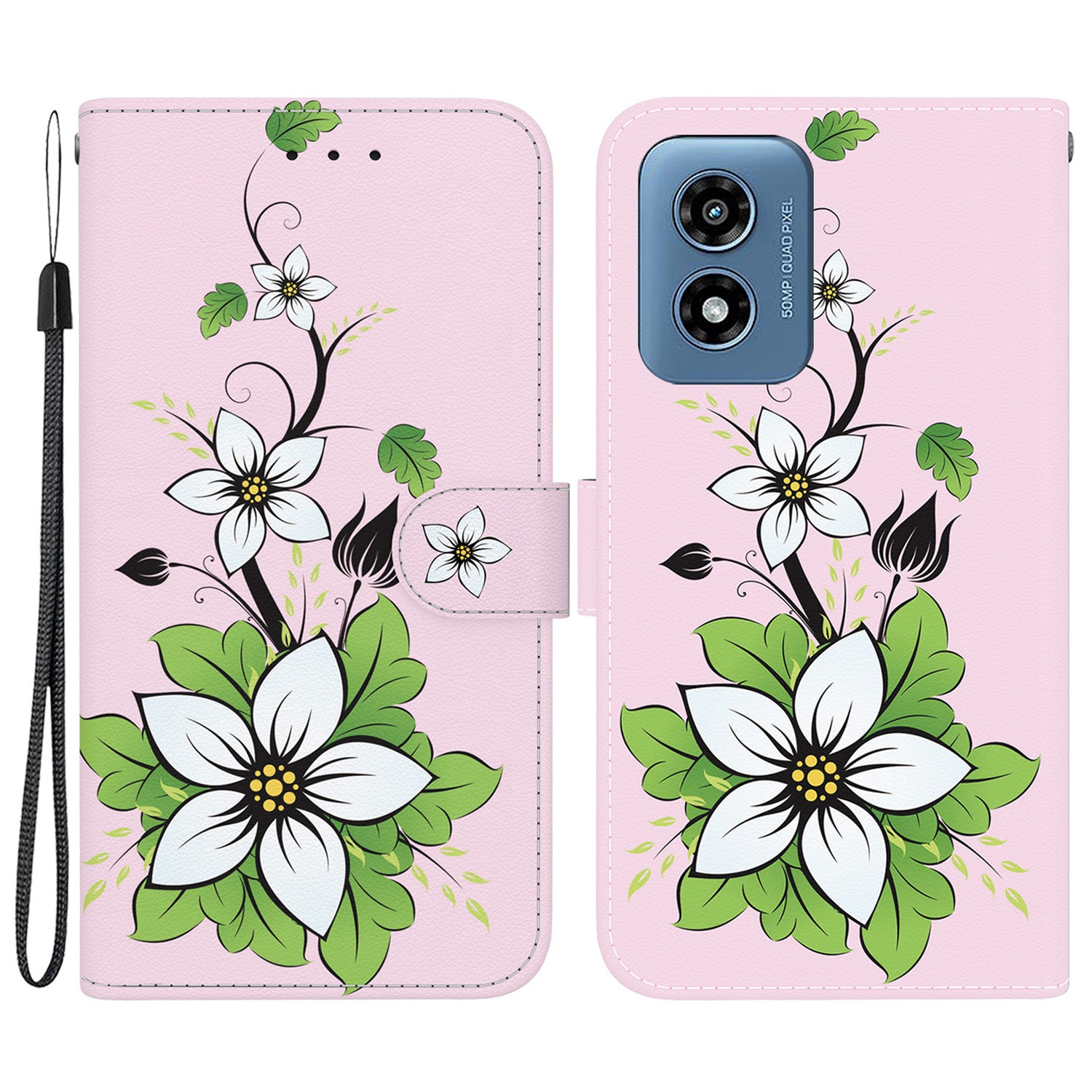 For Motorola Moto G Play (2024) 4G Case PU Leather Pattern Printing Phone Wallet Cover