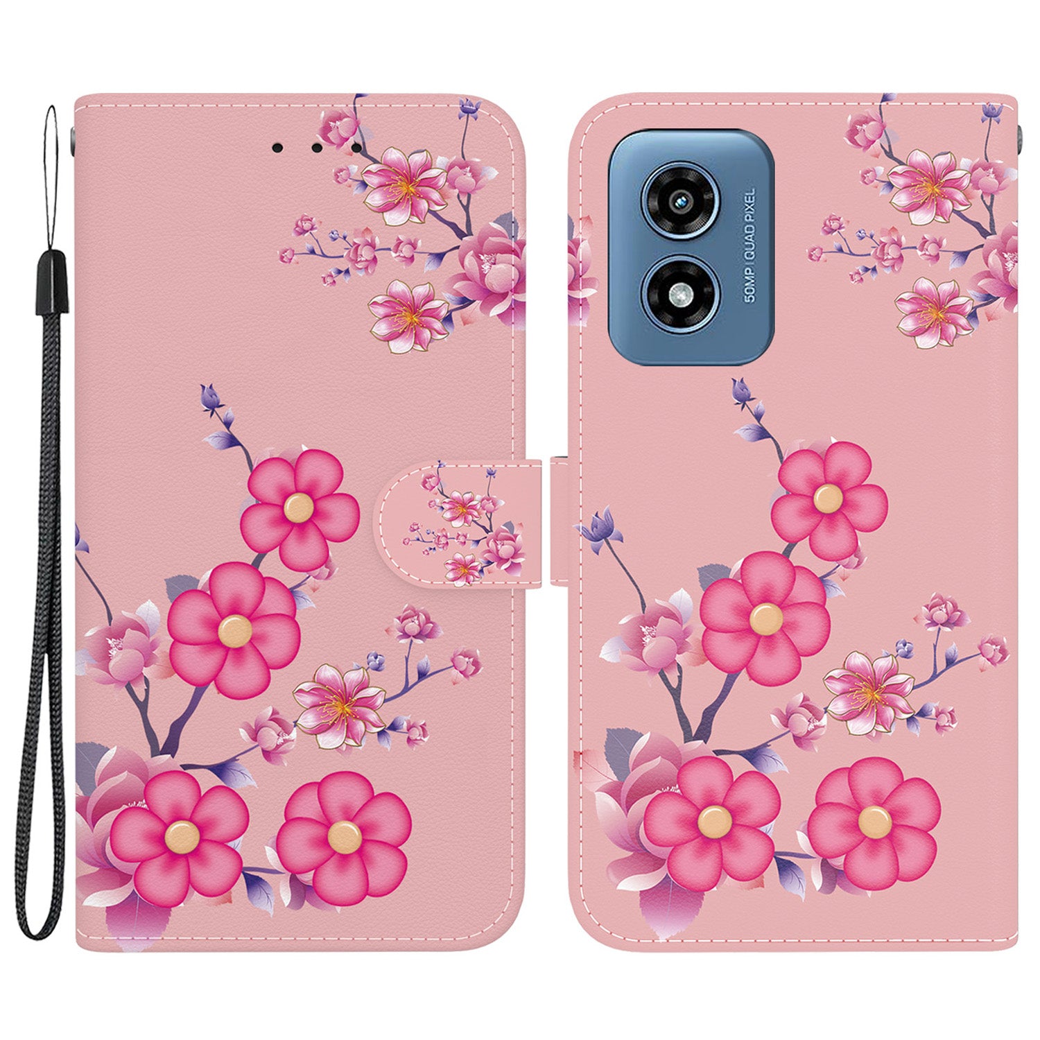 For Motorola Moto G Play (2024) 4G Case PU Leather Pattern Printing Phone Wallet Cover