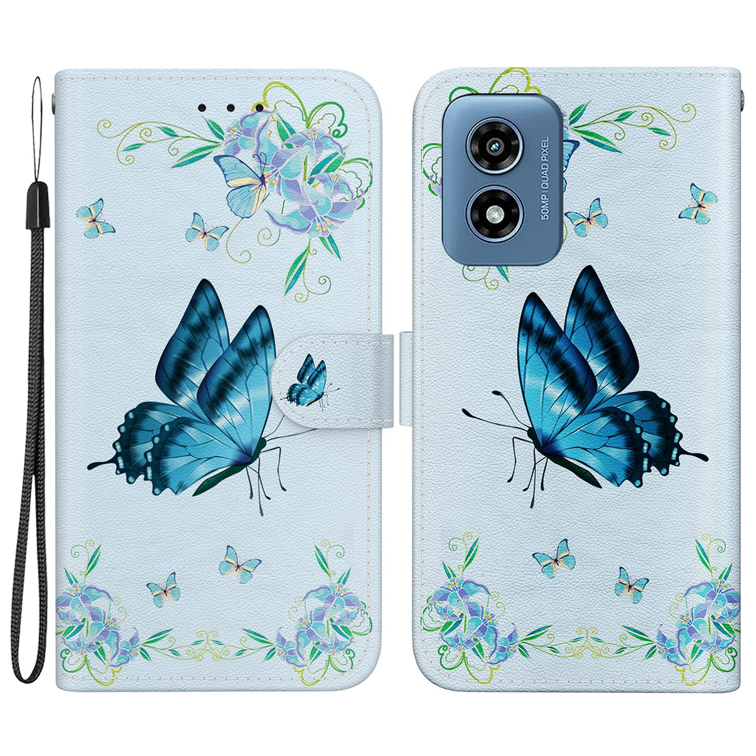 For Motorola Moto G Play (2024) 4G Case PU Leather Pattern Printing Phone Wallet Cover