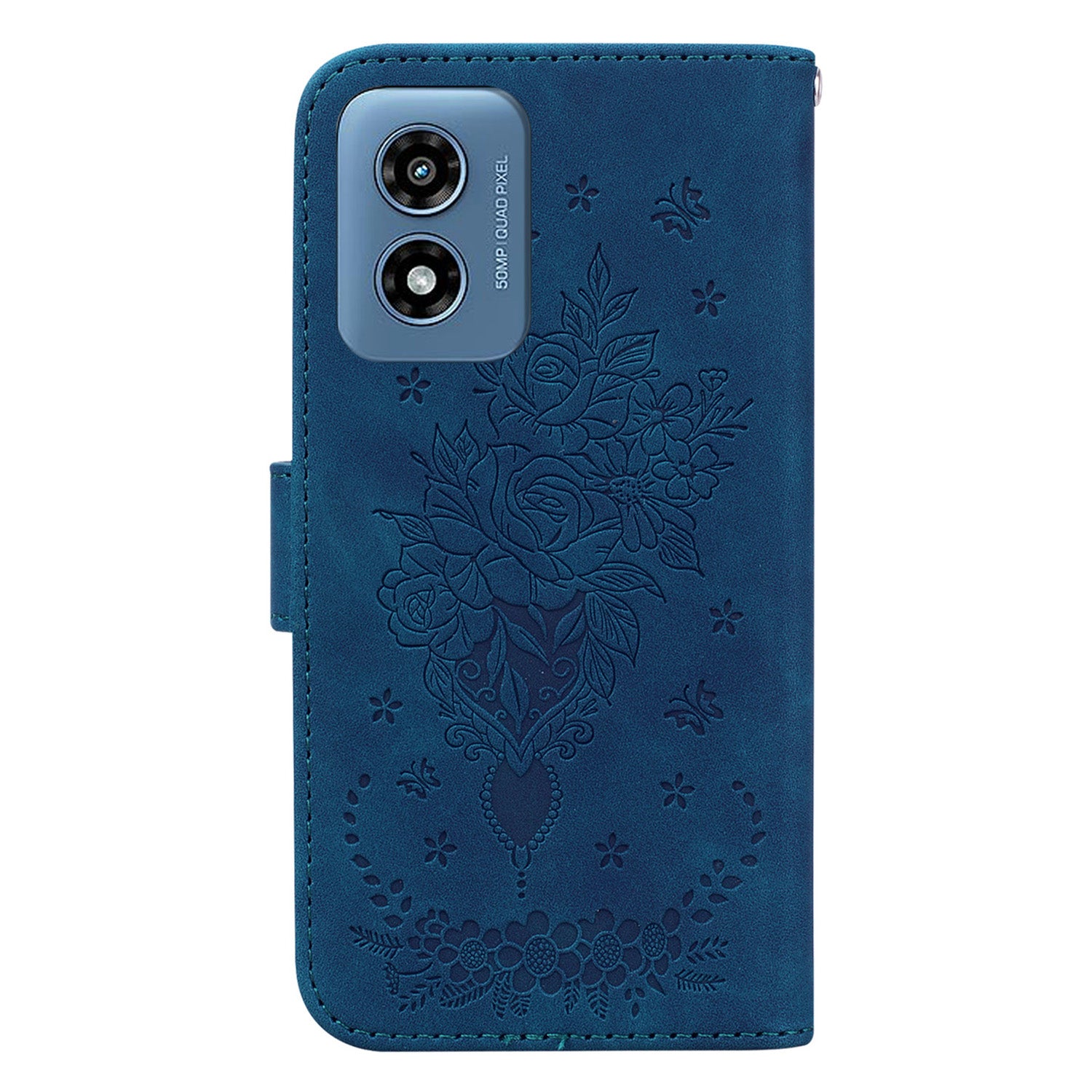 For Motorola Moto G Play (2024) 4G Case Bump Proof Flower Pattern PU Leather Phone Cover