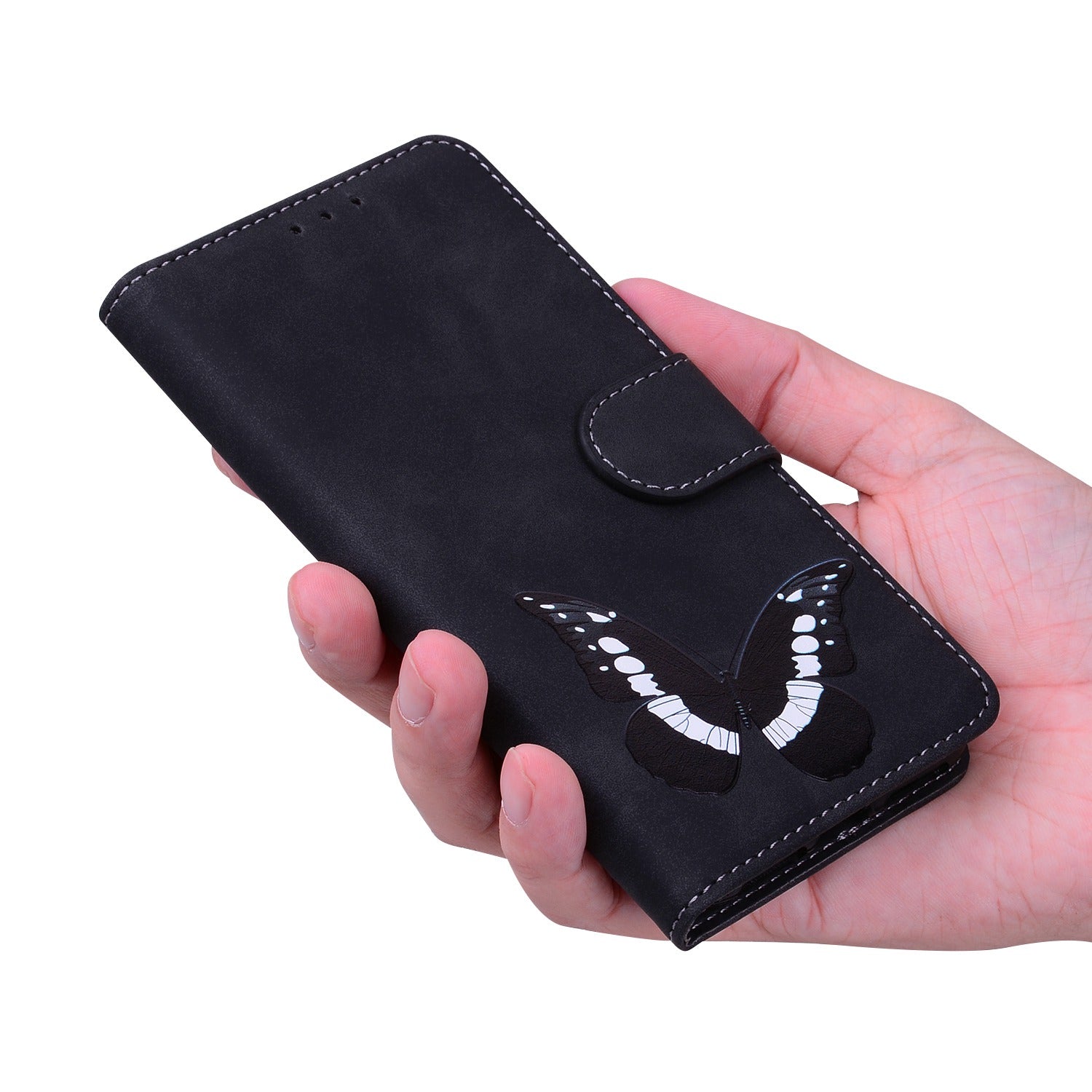 For Motorola Moto G Play (2024) 4G Case Butterfly Printing Anti-Scratch Leather Flip Phone Cover with Wallet