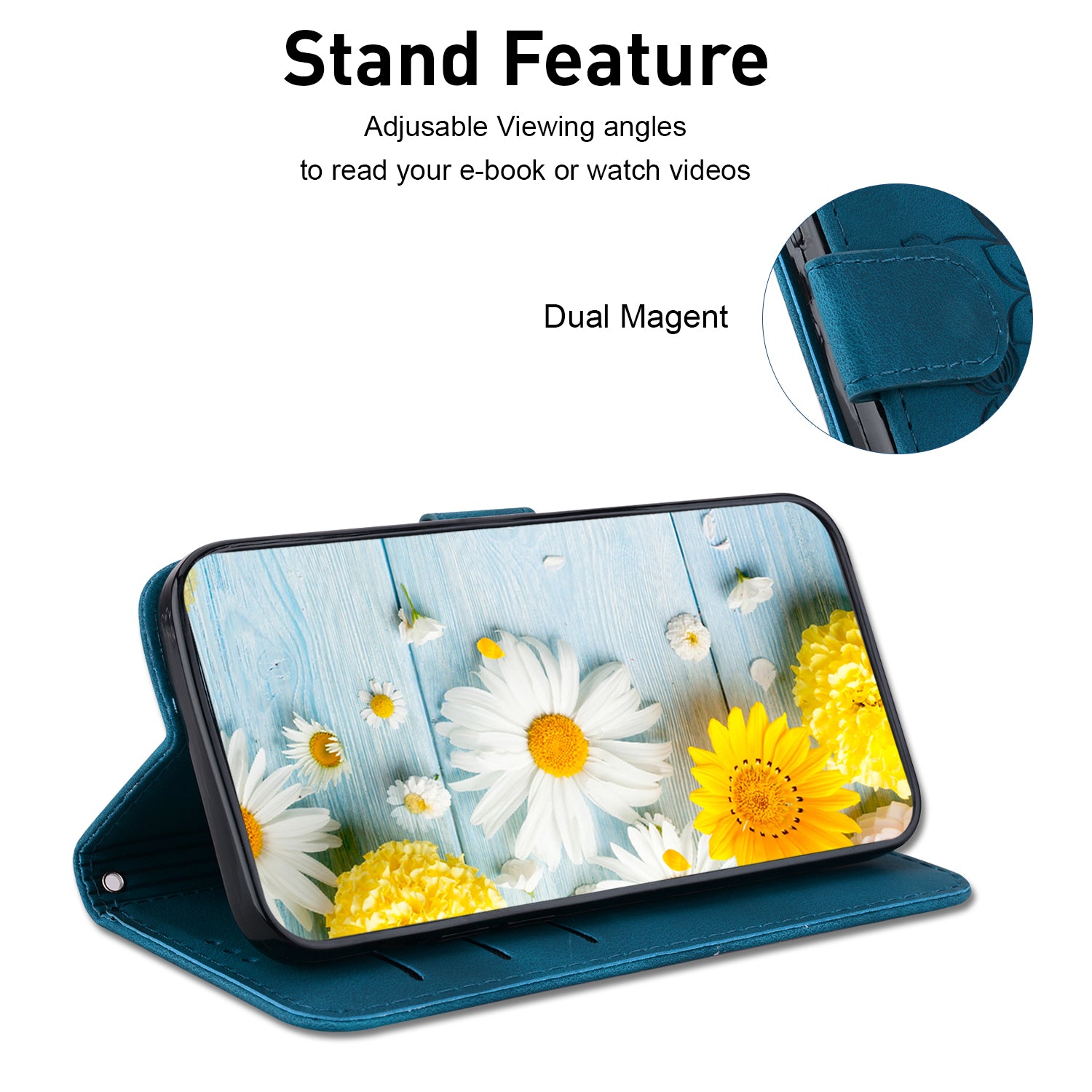 For Motorola Moto G Play (2024) 4G Wallet Case Flower Imprint Leather Cell Phone Cover