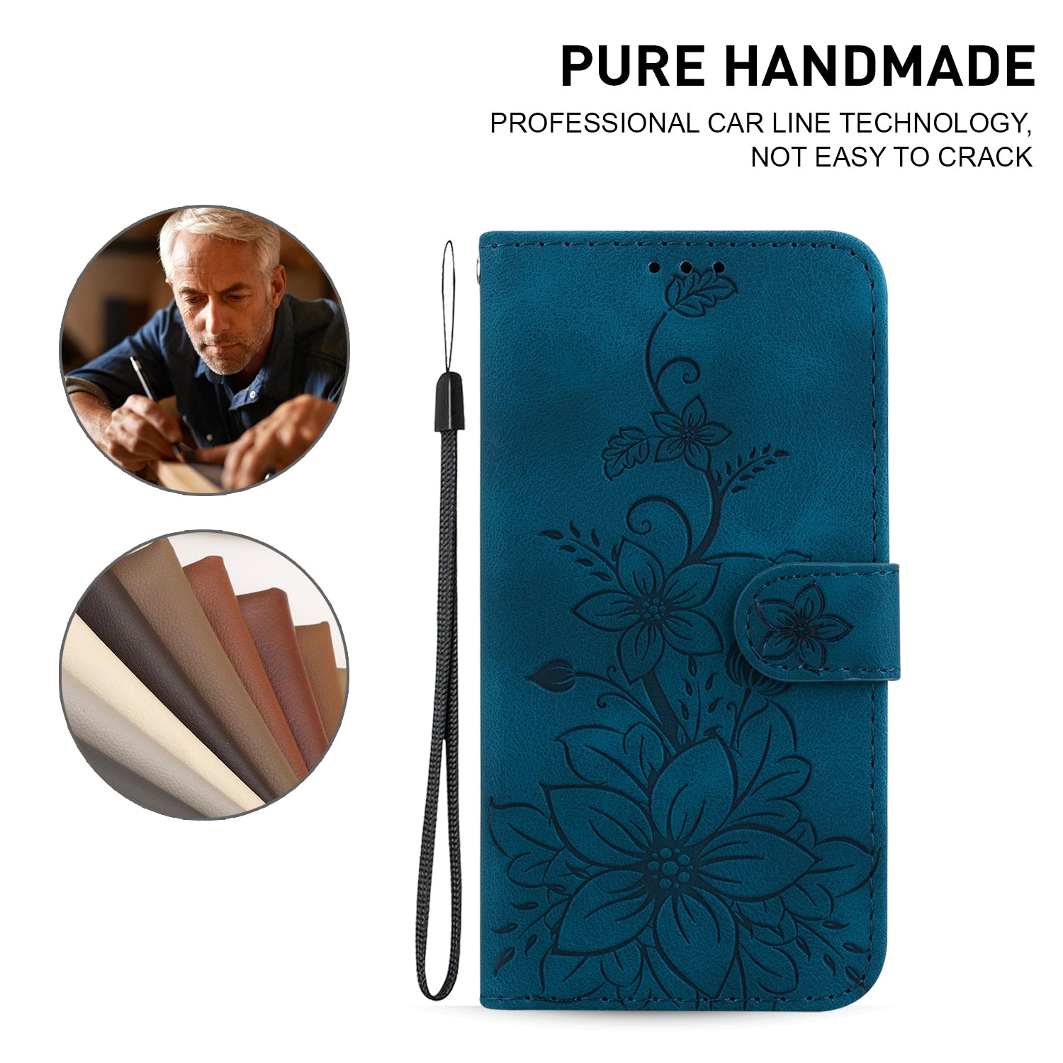 For Motorola Moto G Play (2024) 4G Wallet Case Flower Imprint Leather Cell Phone Cover