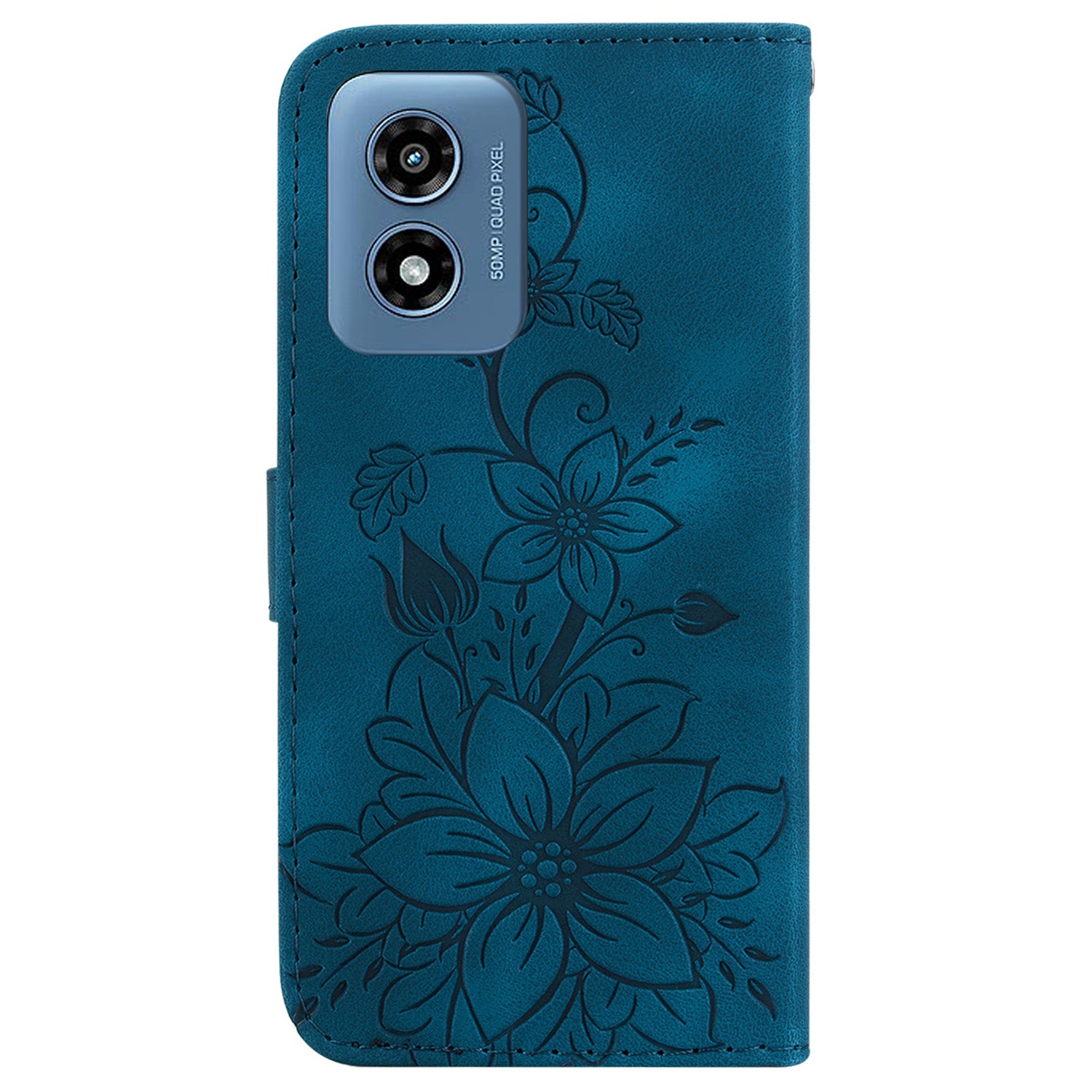 For Motorola Moto G Play (2024) 4G Wallet Case Flower Imprint Leather Cell Phone Cover