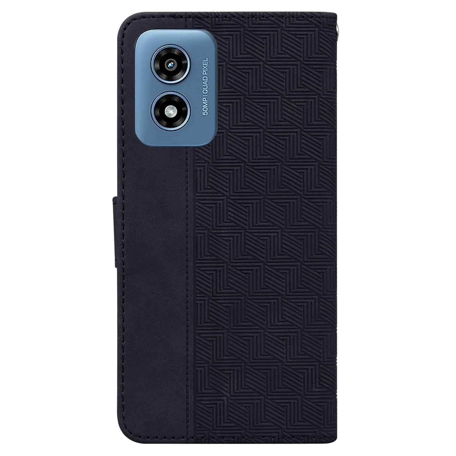 For Motorola Moto G Play (2024) 4G Case 3D Geometry Leather Wallet Phone Cover with Strap