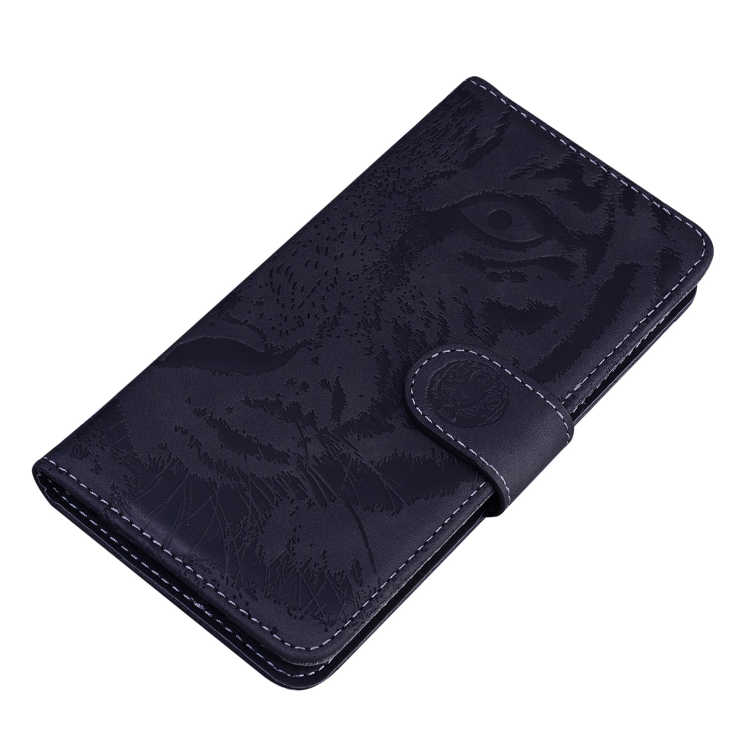 For Motorola Moto G Play (2024) 4G Wallet Case Imprinted Tiger Pattern Leather Stand Phone Cover