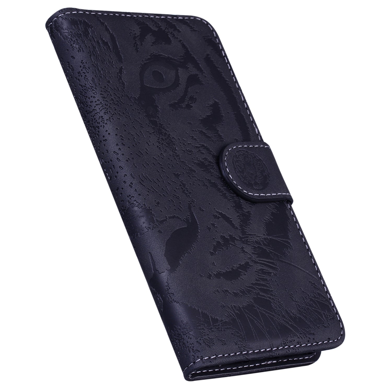 For Motorola Moto G Play (2024) 4G Wallet Case Imprinted Tiger Pattern Leather Stand Phone Cover