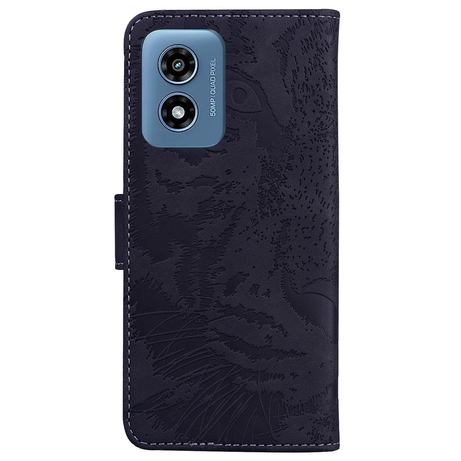 For Motorola Moto G Play (2024) 4G Wallet Case Imprinted Tiger Pattern Leather Stand Phone Cover