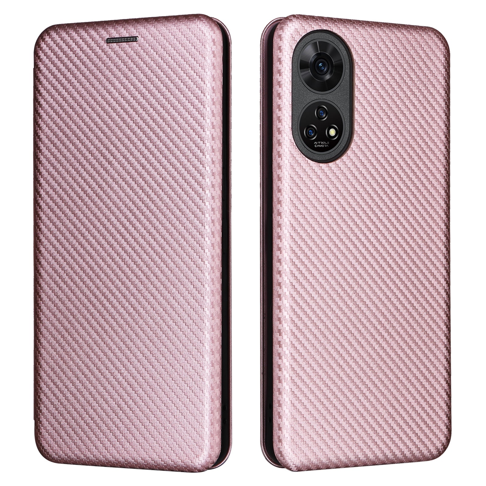 For ZTE Anshin Family A303ZT Case PU Leather Carbon Fiber Texture Phone Cover