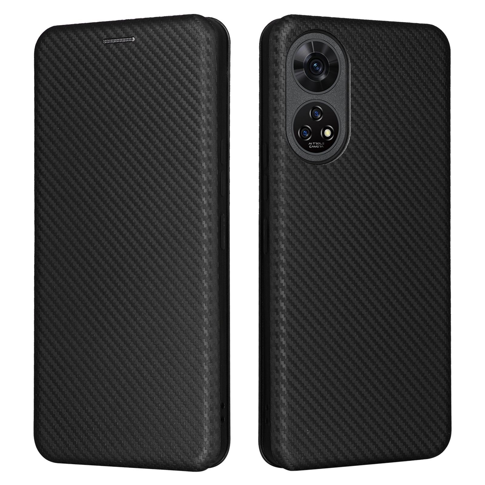 For ZTE Anshin Family A303ZT Case PU Leather Carbon Fiber Texture Phone Cover