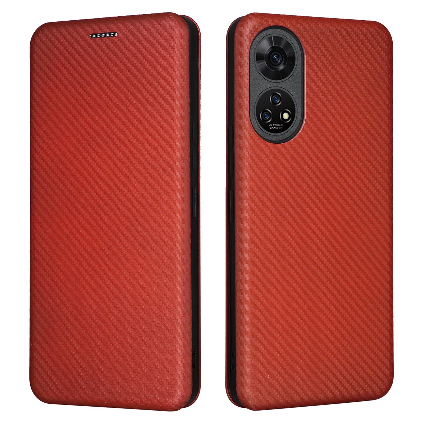 For ZTE Anshin Family A303ZT Case PU Leather Carbon Fiber Texture Phone Cover