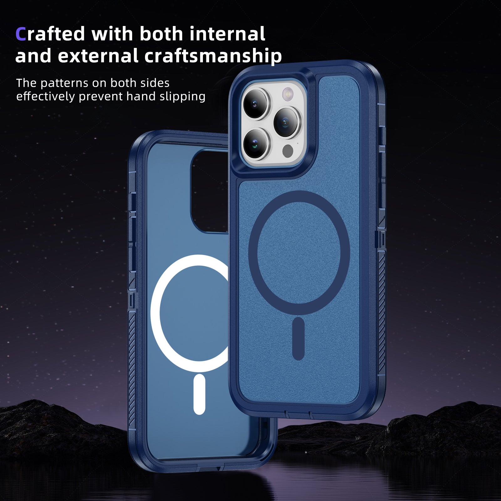 For iPhone 15 Pro Max Case Matte TPU+PC Back Phone Cover Compatible with MagSafe