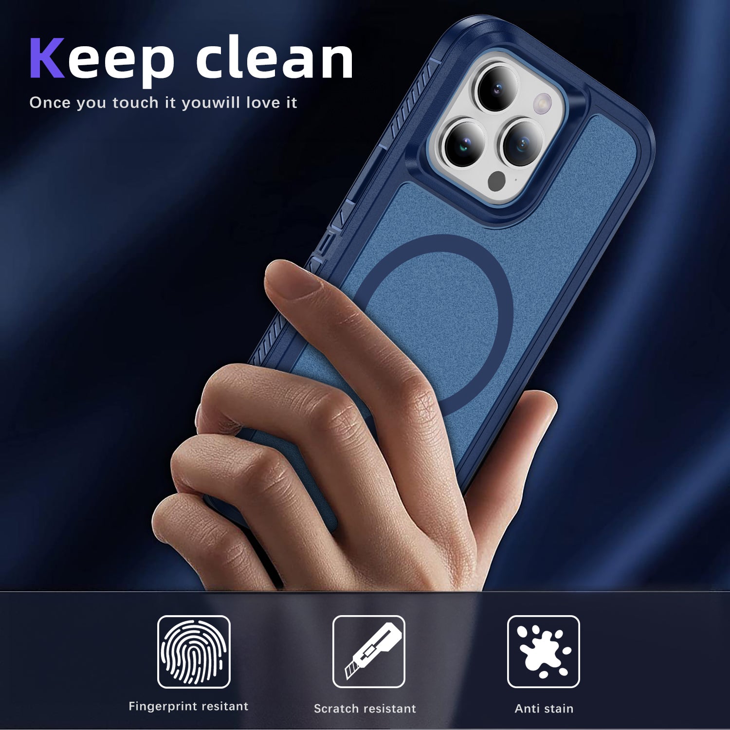 For iPhone 15 Pro Max Case Matte TPU+PC Back Phone Cover Compatible with MagSafe