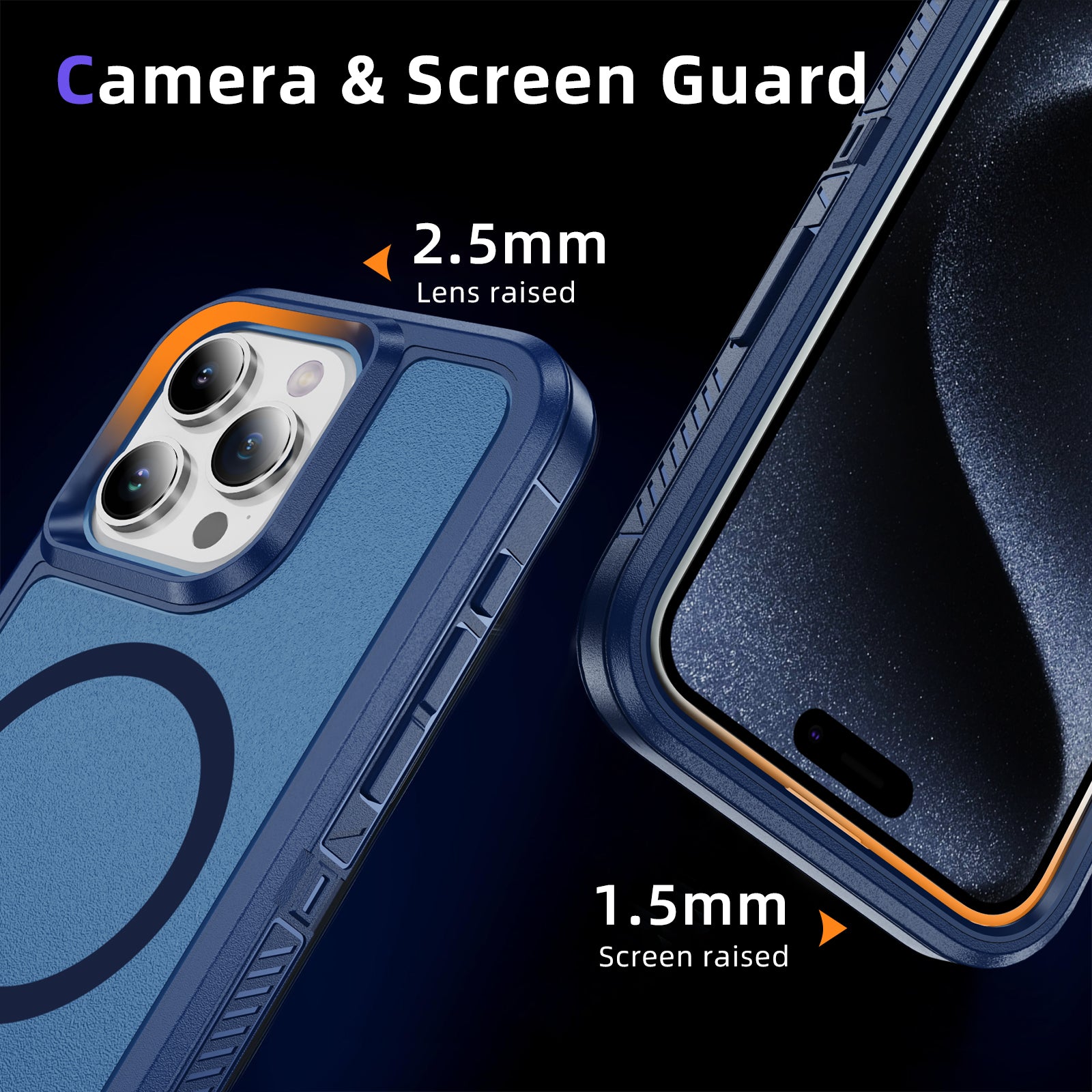 For iPhone 15 Pro Max Case Matte TPU+PC Back Phone Cover Compatible with MagSafe