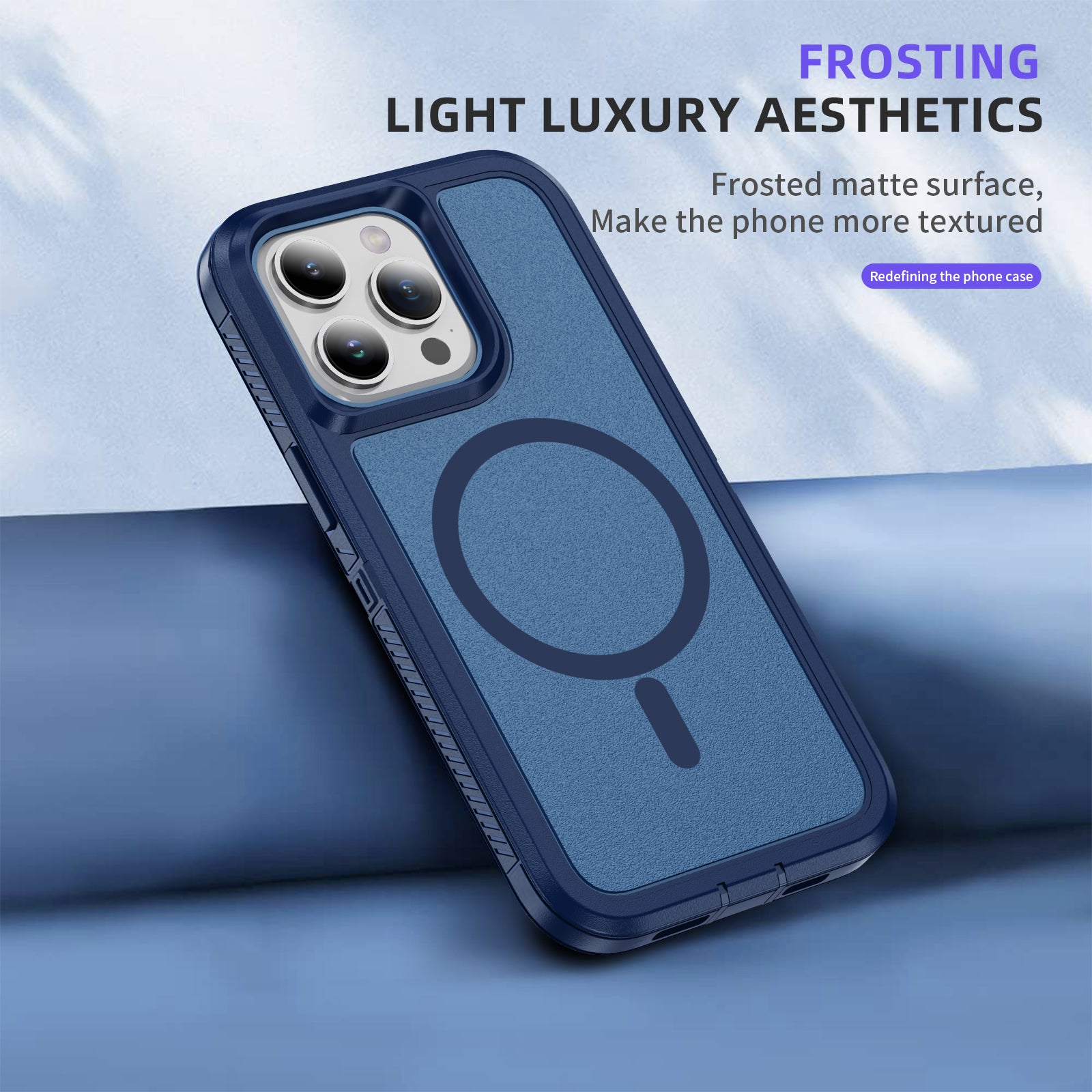 For iPhone 15 Pro Max Case Matte TPU+PC Back Phone Cover Compatible with MagSafe