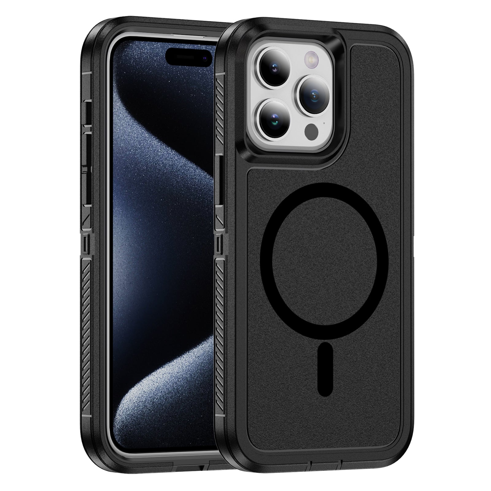 For iPhone 15 Pro Max Case Matte TPU+PC Back Phone Cover Compatible with MagSafe