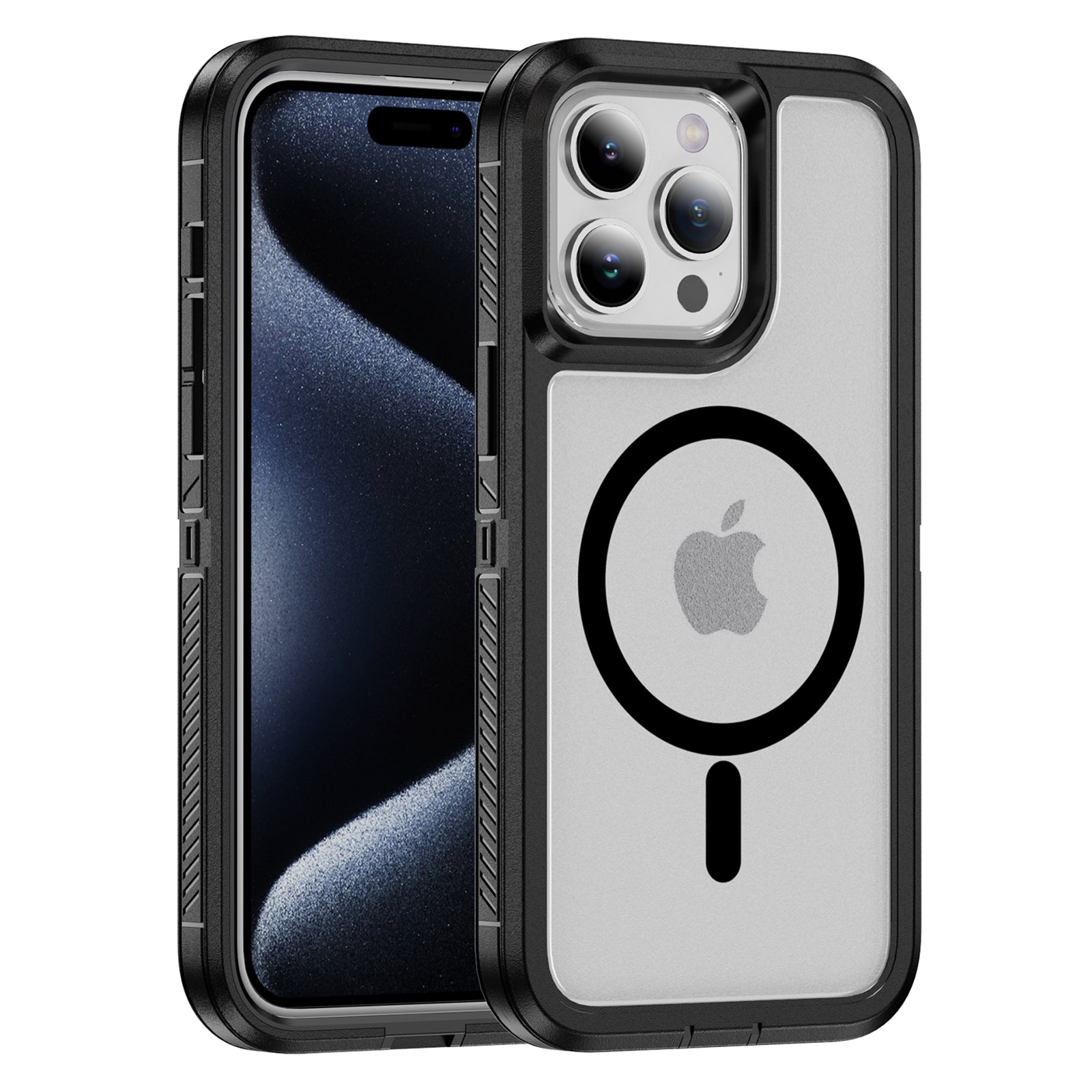 For iPhone 15 Pro Max Case Matte TPU+PC Back Phone Cover Compatible with MagSafe
